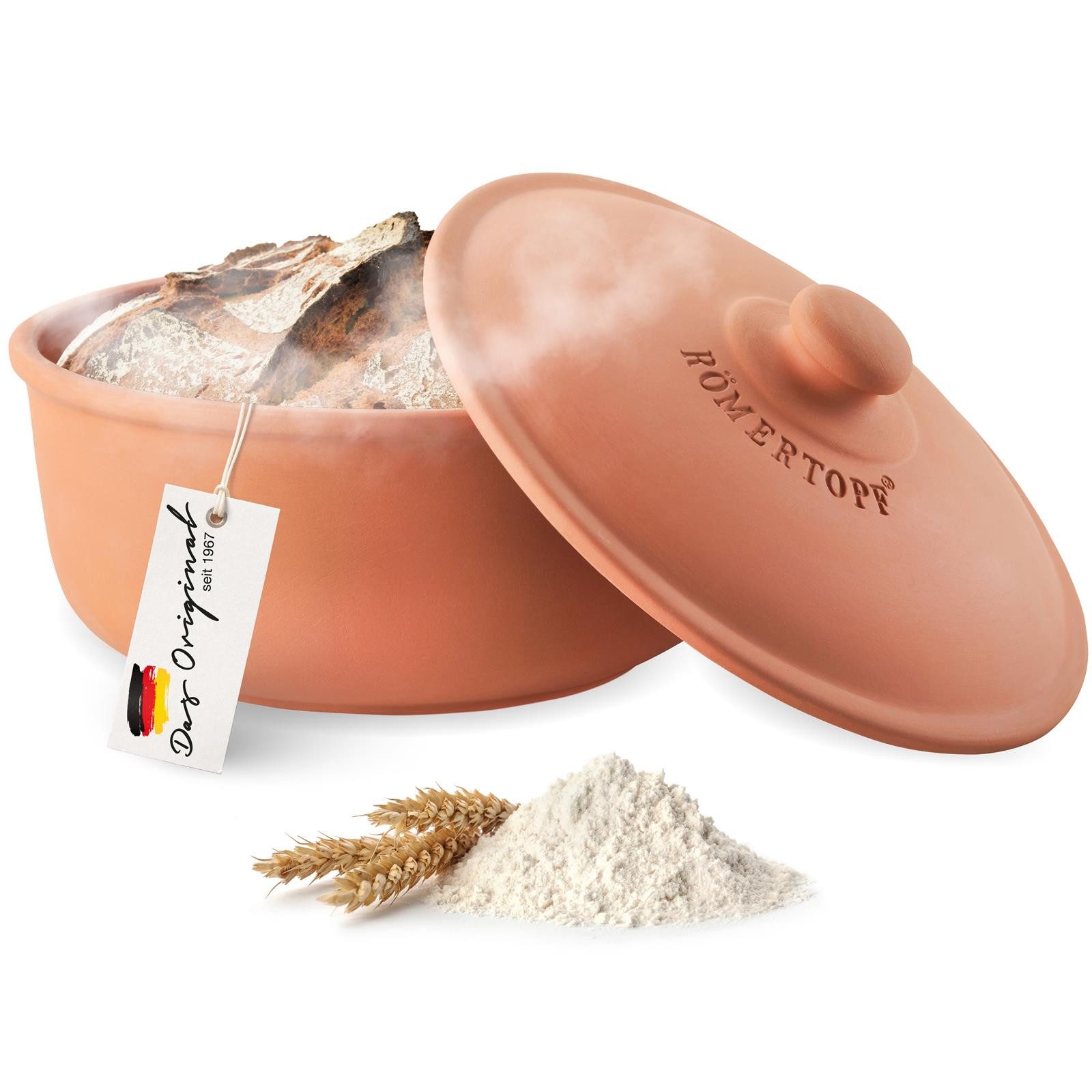 RÖMERTOPF Bräter Brot-Backtopf rund, terracotta 2