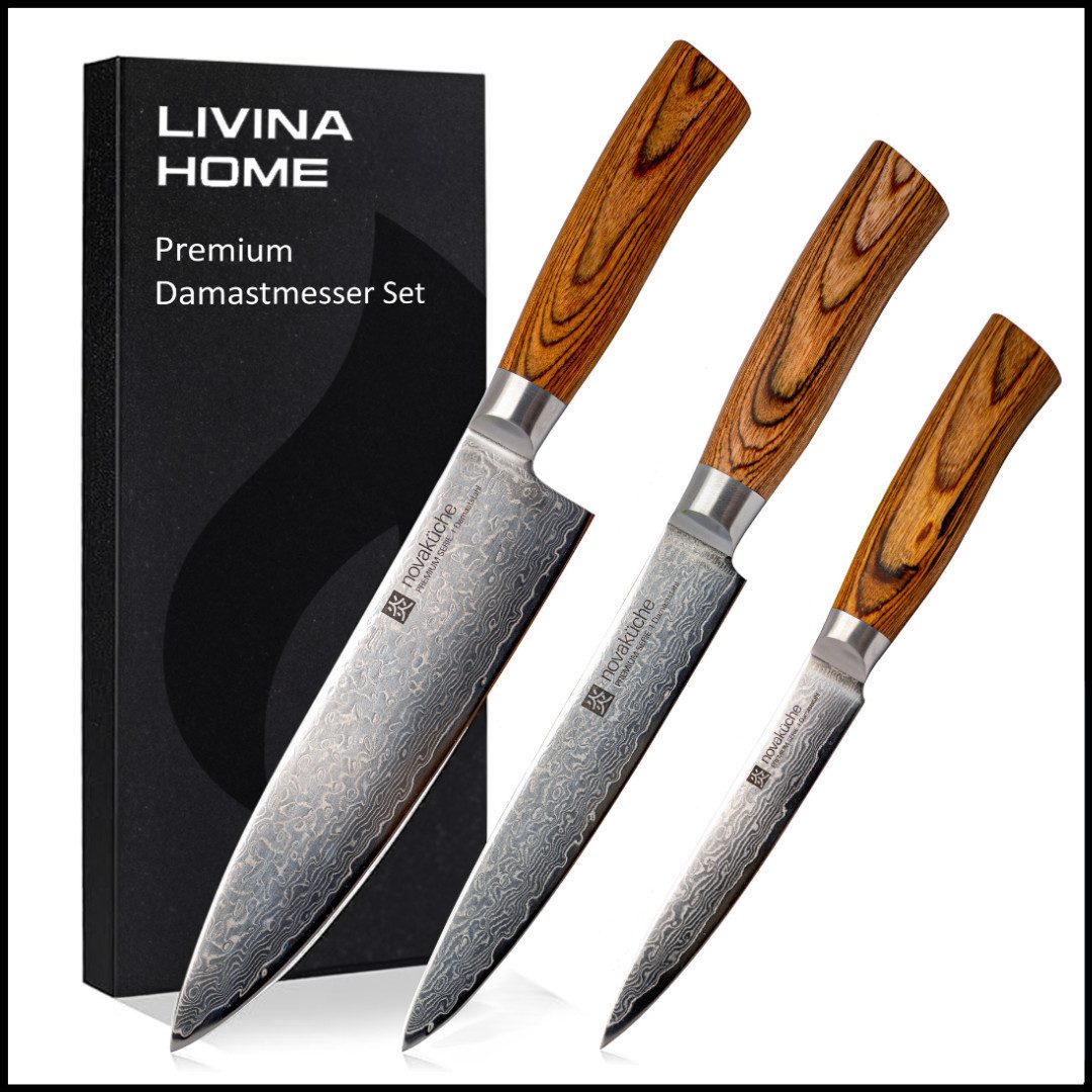LIVINA HOME Damastmesser Profi Chefmesser mit