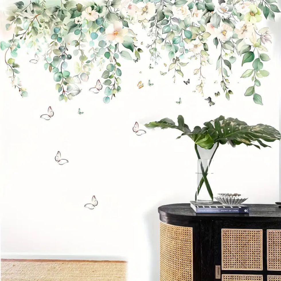 Montegoni Wandsticker Florale Wandtattoos mit Schmetterlingen