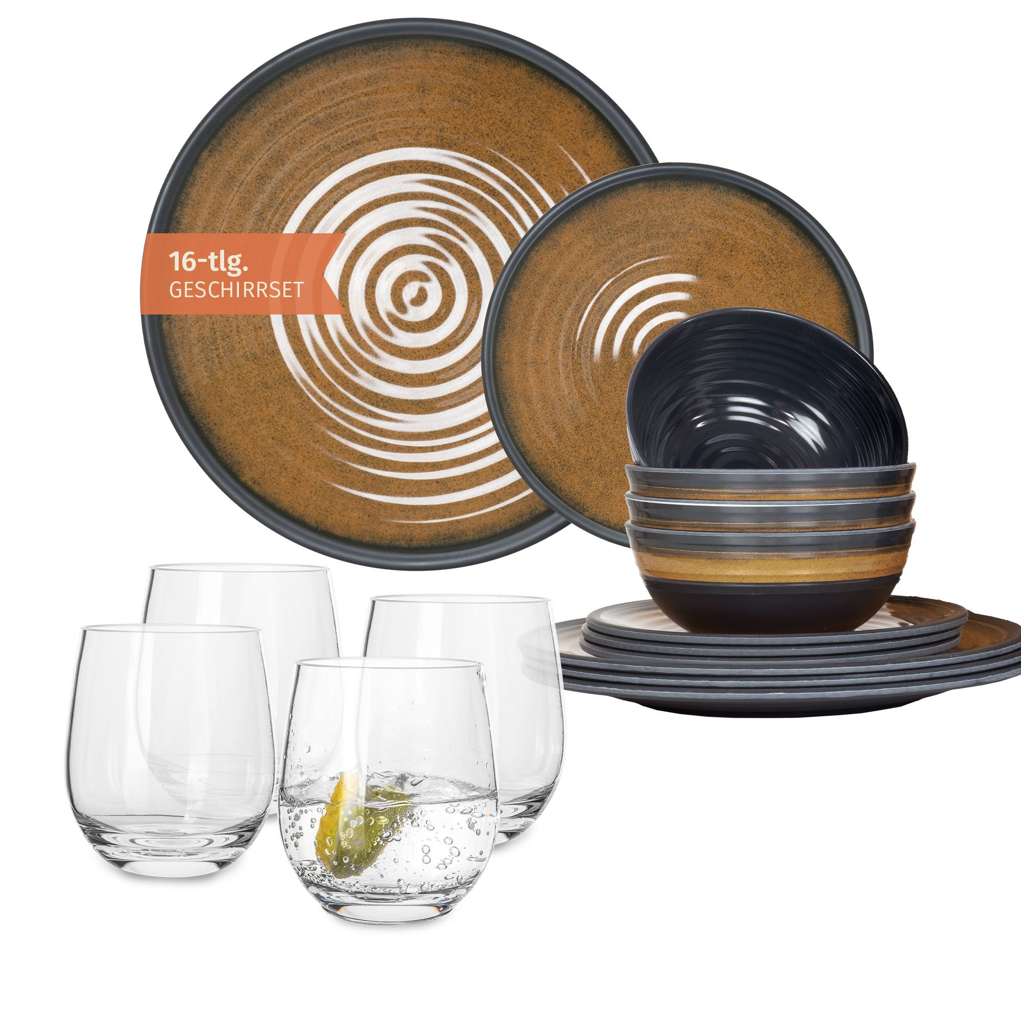 Moritz Geschirr-Set Camping Geschirr Stone Curry,