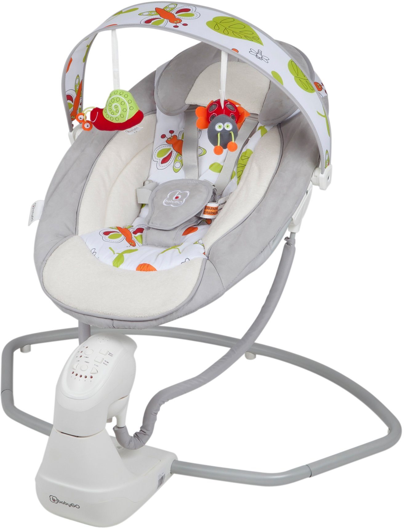 BabyGo Babywippe Cuddly, grey, elektrisch, mit