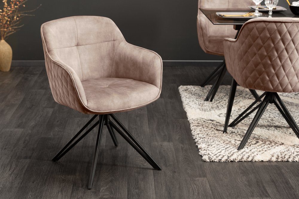 riess-ambiente Polsterstuhl EUPHORIA champagner/schwarz – Samt,