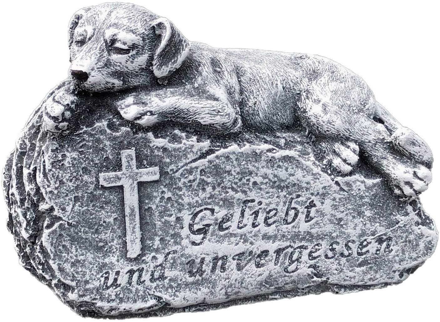 Stone and Style Gartenfigur Grabstein Hund