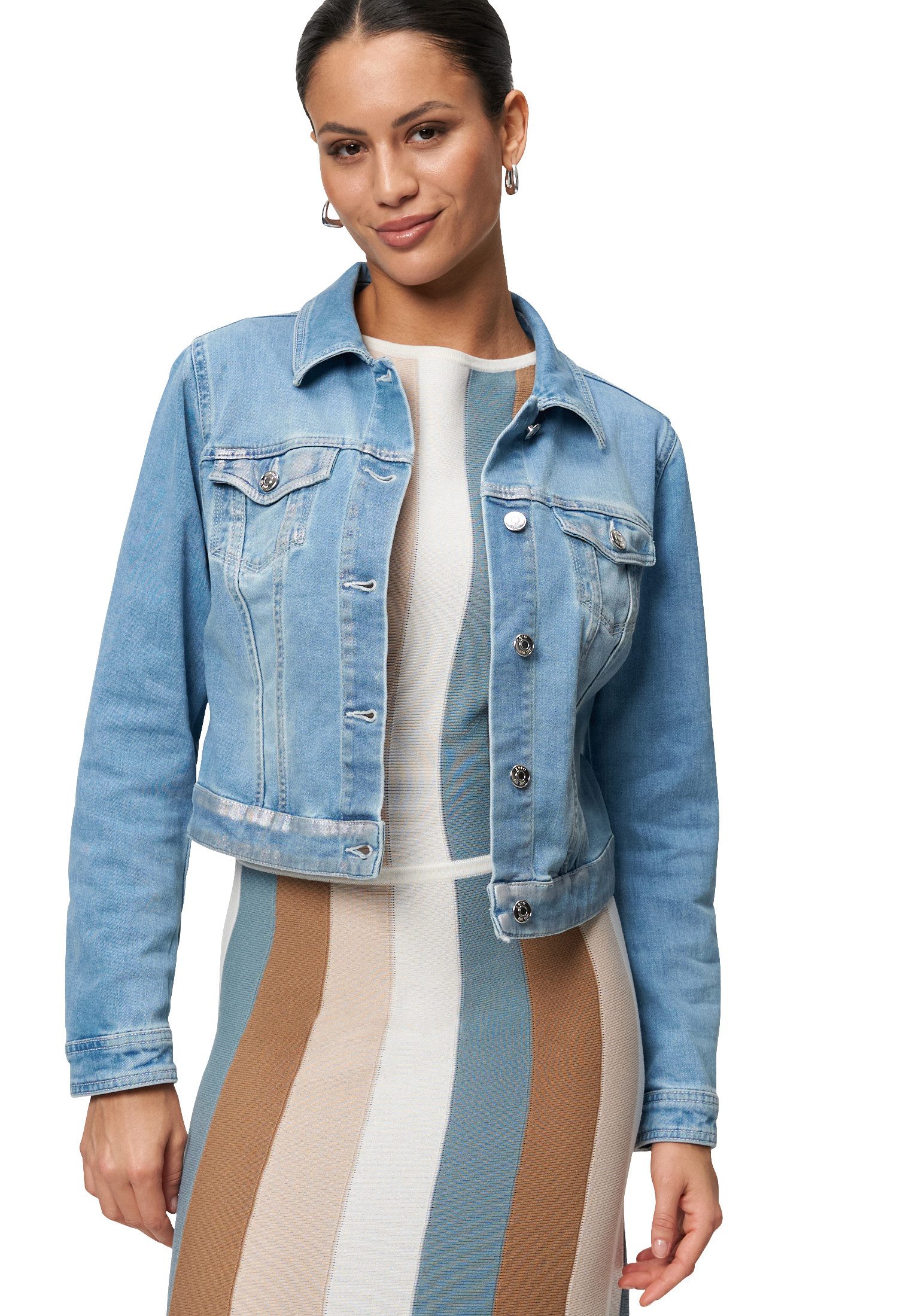 Zero Jackenblazer zero Jeansjacke blau mit