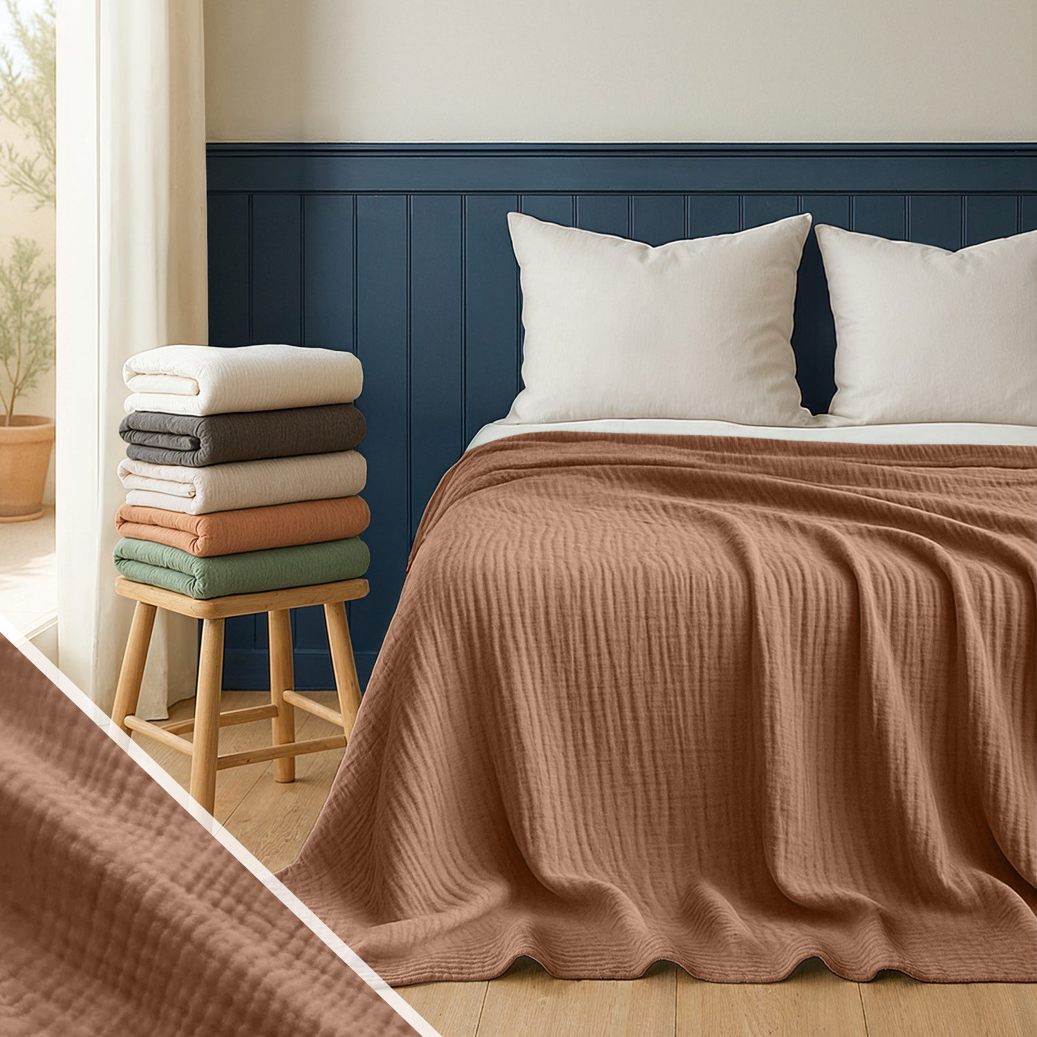 Blumtal Tagesdecke Tagesdecke Baumwolle - Musselin