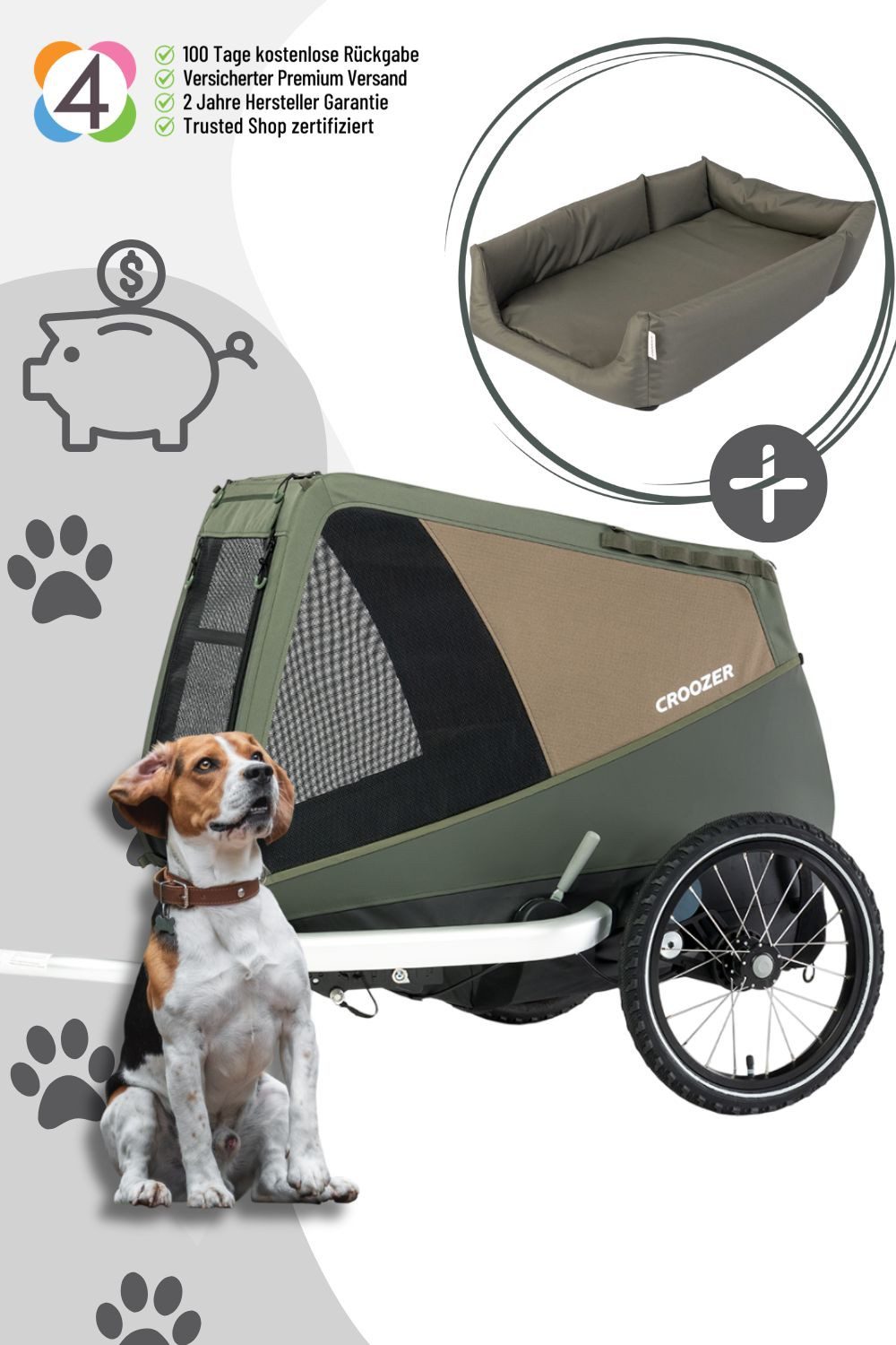 Croozer Fahrradhundeanhänger Dog Enna Bundle inkl.