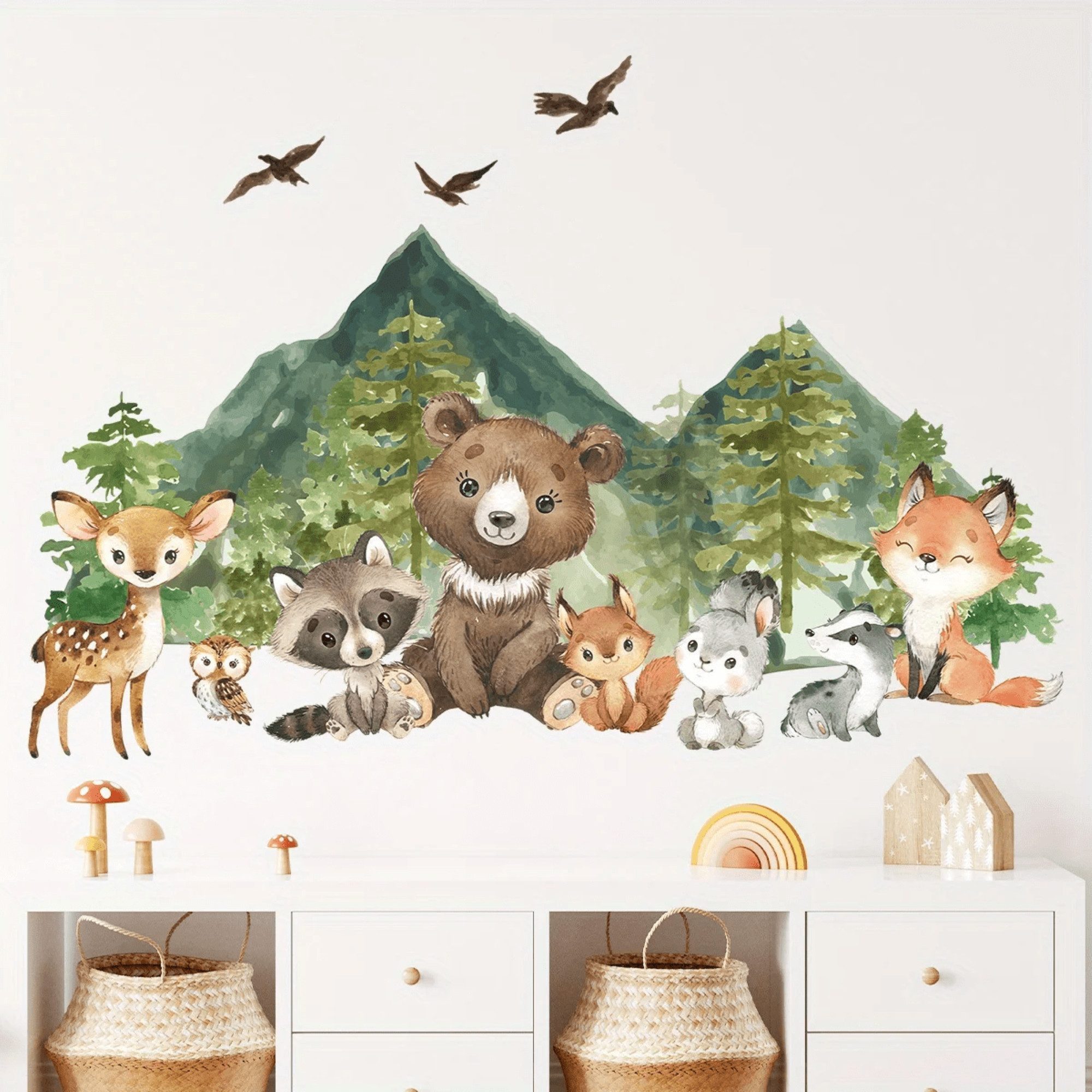 Montegoni Wandsticker Kinder Tier Wandaufkleber Dekoration