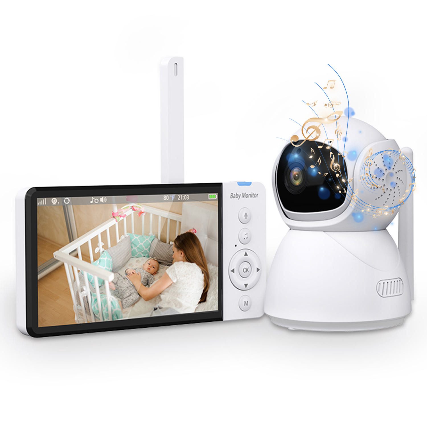 RWEUOQ Babyphone Baby Monitor 5,0 Zoll