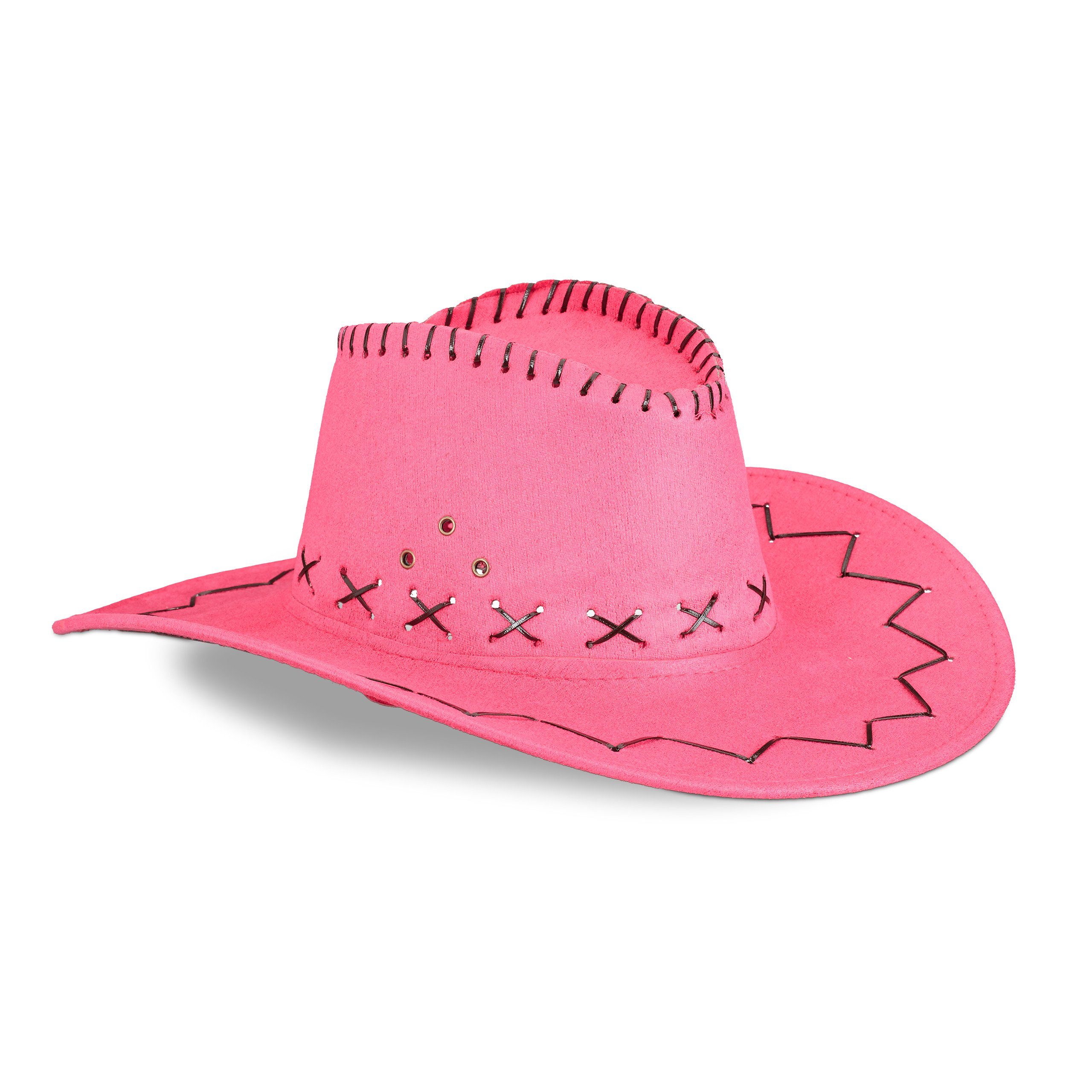 relaxdays Cowboyhut Fasching Pink