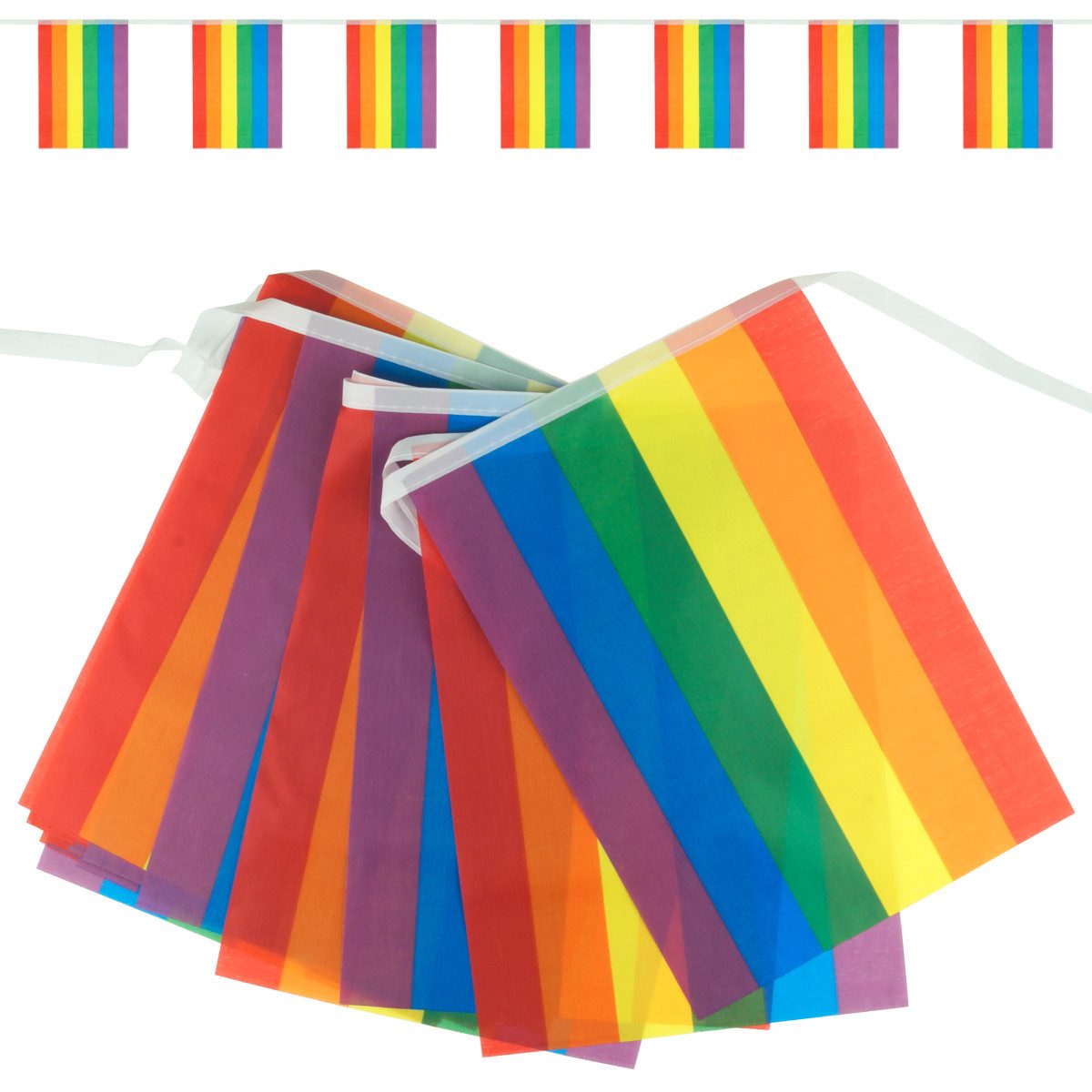 Goodymax Hängedekoration Wimpelkette Regenbogen Streifen Polyester-Stoff