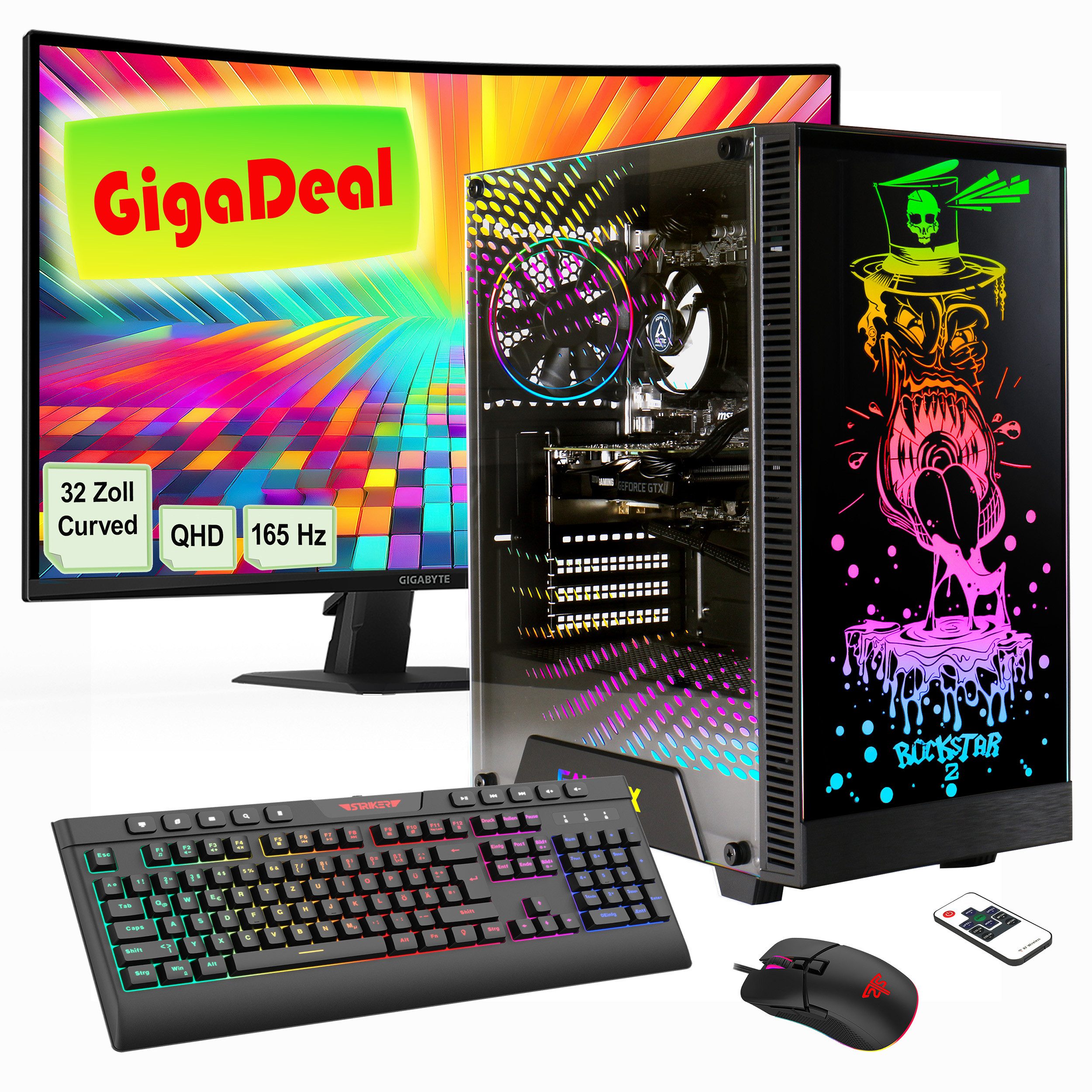 GAMEMAX GigaDeal Gaming-PC-Set Rockstar PC-Komplettsystem (32',