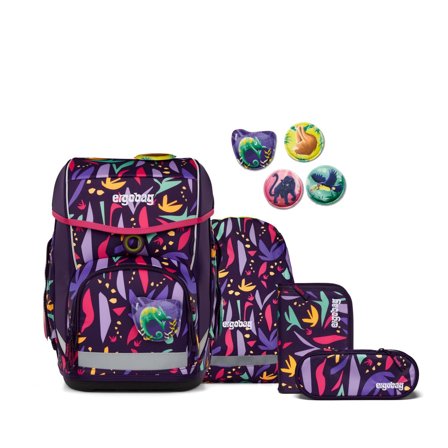 ergobag Schulranzen Schulranzen-Set CUBO AmBärzonas 5-teilig