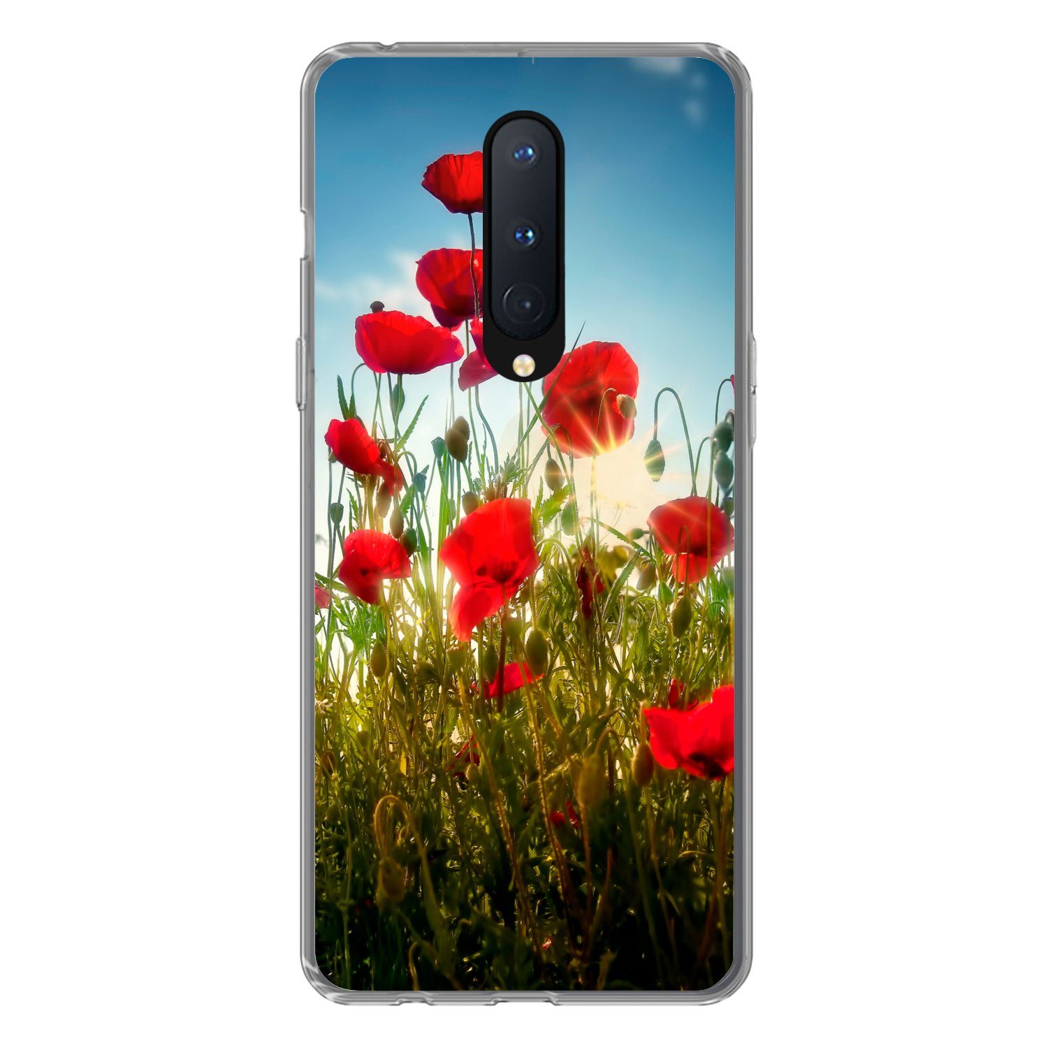 MuchoWow Handyhülle für OnePlus 8 Mohnblumen