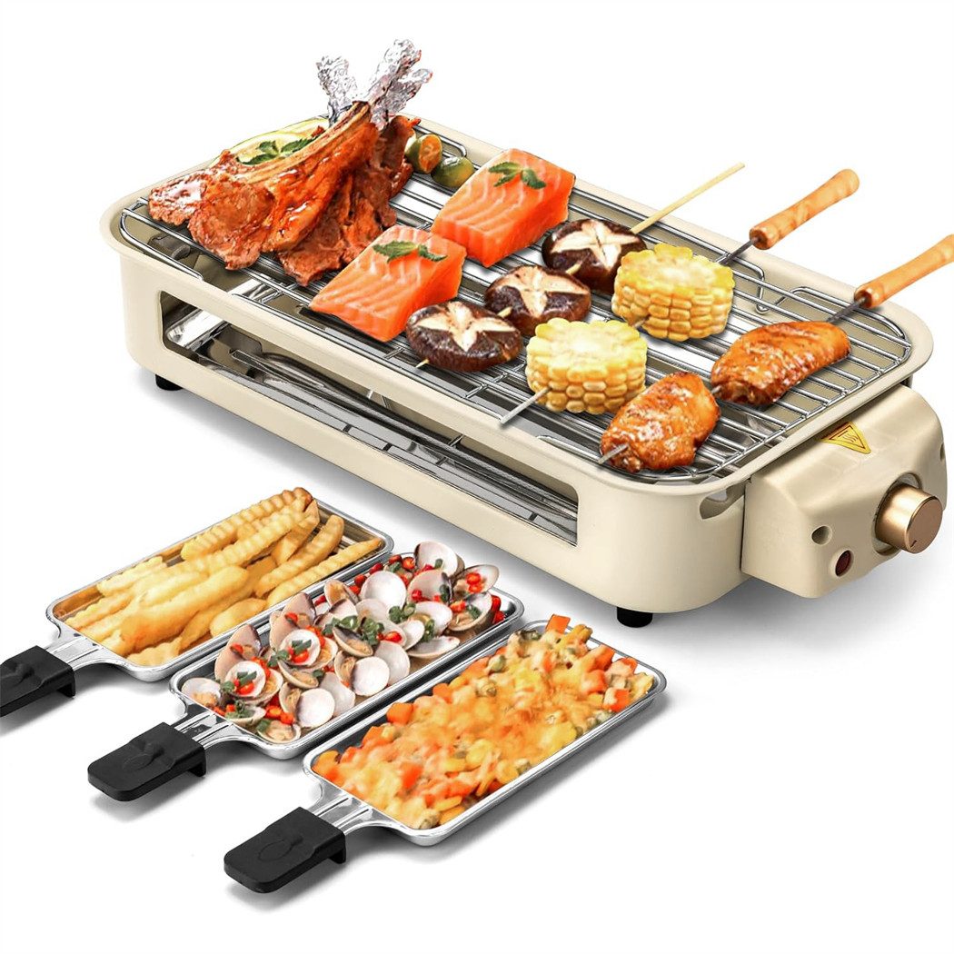 CkeyiN Tischgrill Multifunktionaler Elektrogrill Barbecue Elektrogrill