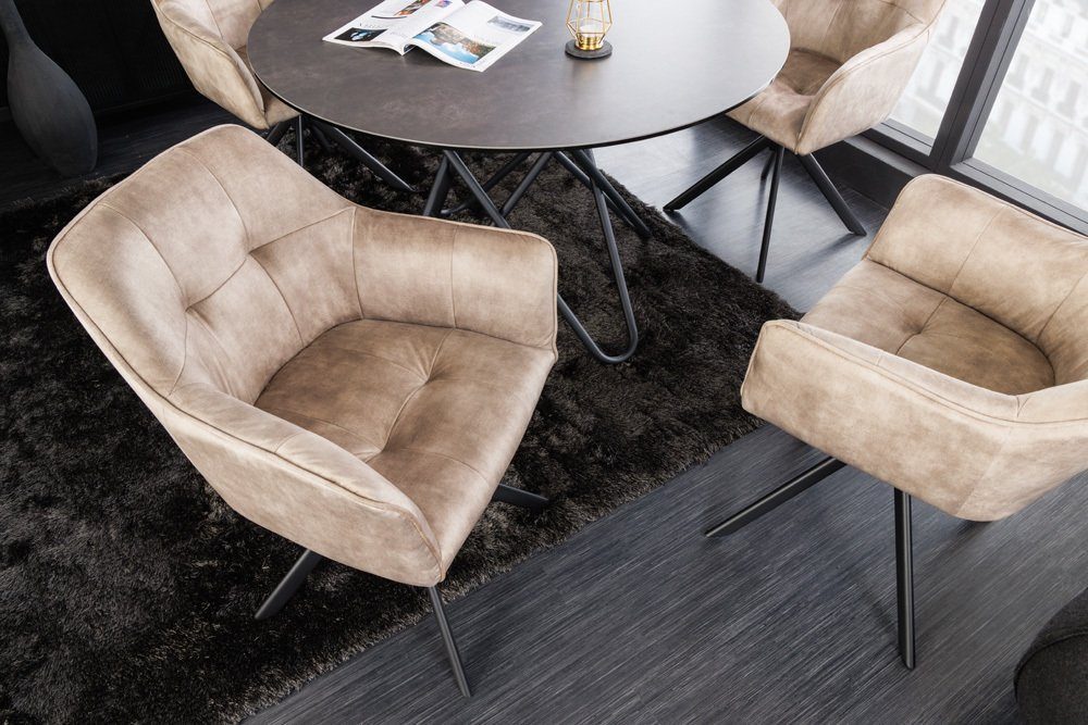 riess-ambiente Esszimmerstuhl LOFT champagner / schwarz