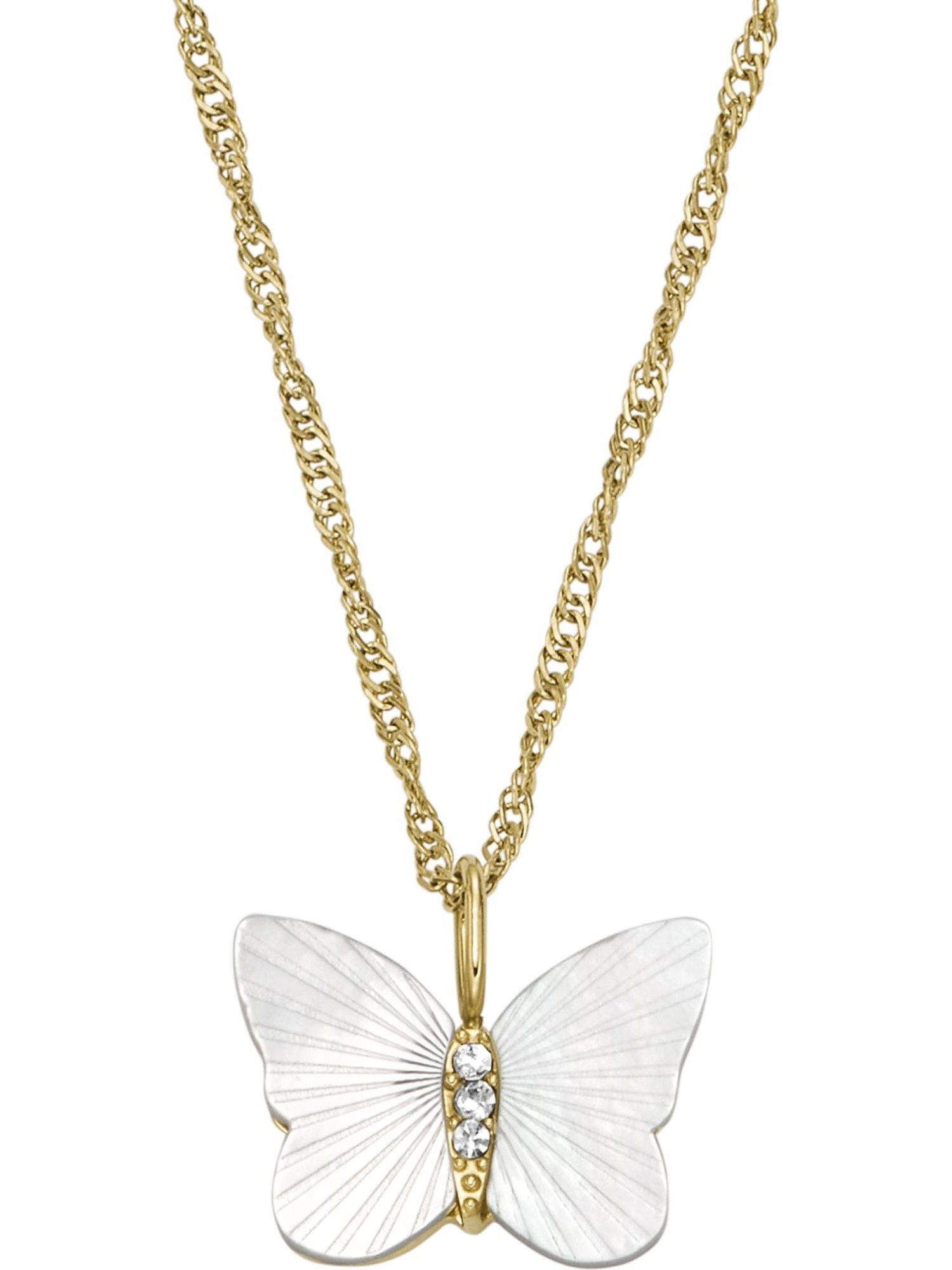 Fossil Collier Fossil Damen-Kette Edelstahl Perlmutt