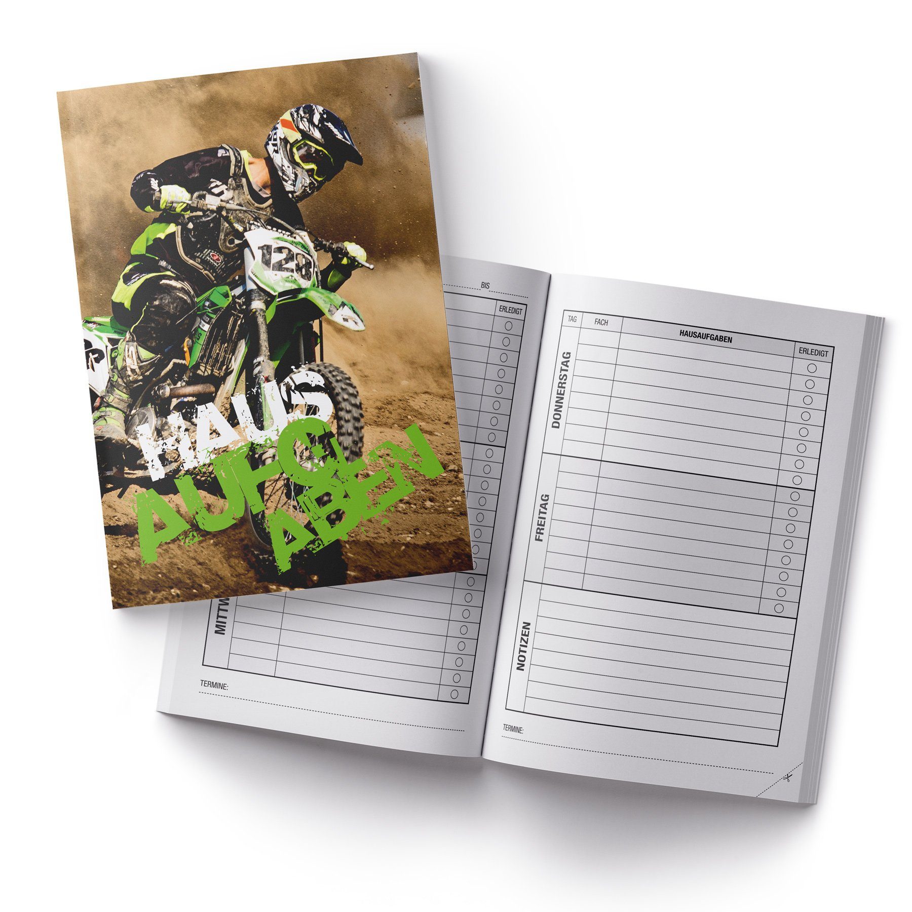 itenga Notizheft itenga Hausaufgabenheft Motocross (Motiv