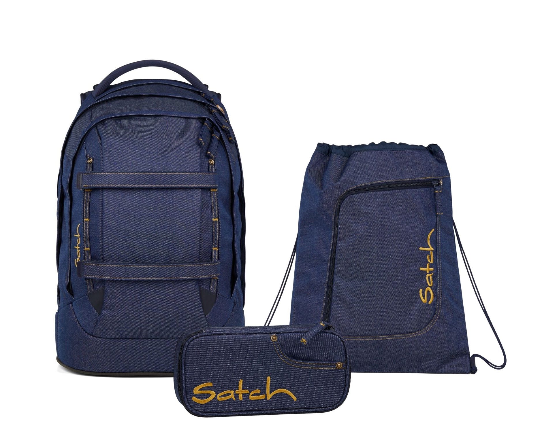 Satch Schulranzen Schulrucksack-Set PACK Denim Blue