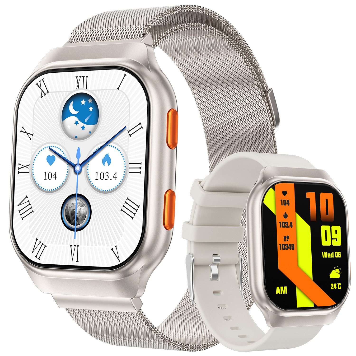 ibettertec Smartwatch, Smartwatch Damen mit Telefonfunktion