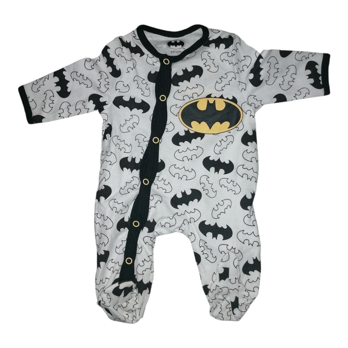 Batman Strampler Batman Baby-Strampler in Weiß-Schwarz,