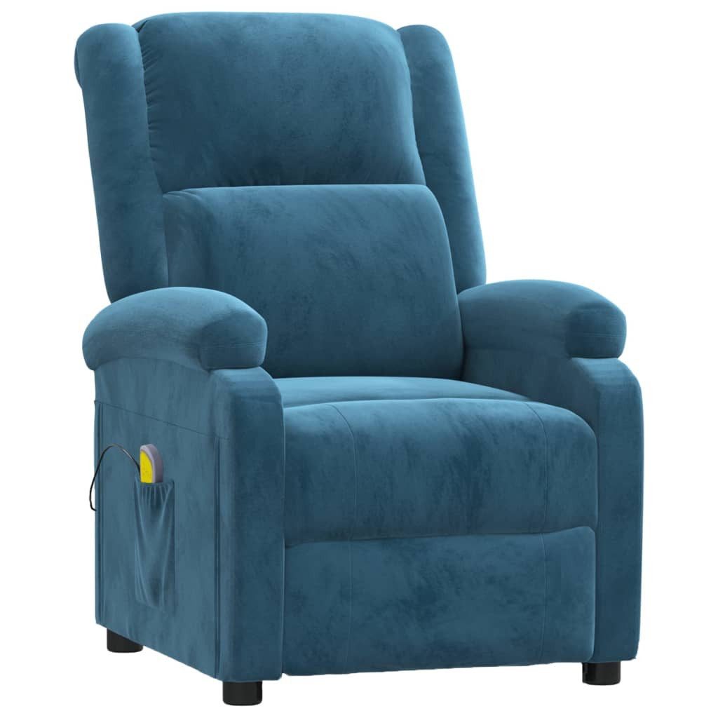 vidaXL Massagesessel Massagesessel Blau Samt (1-St)
