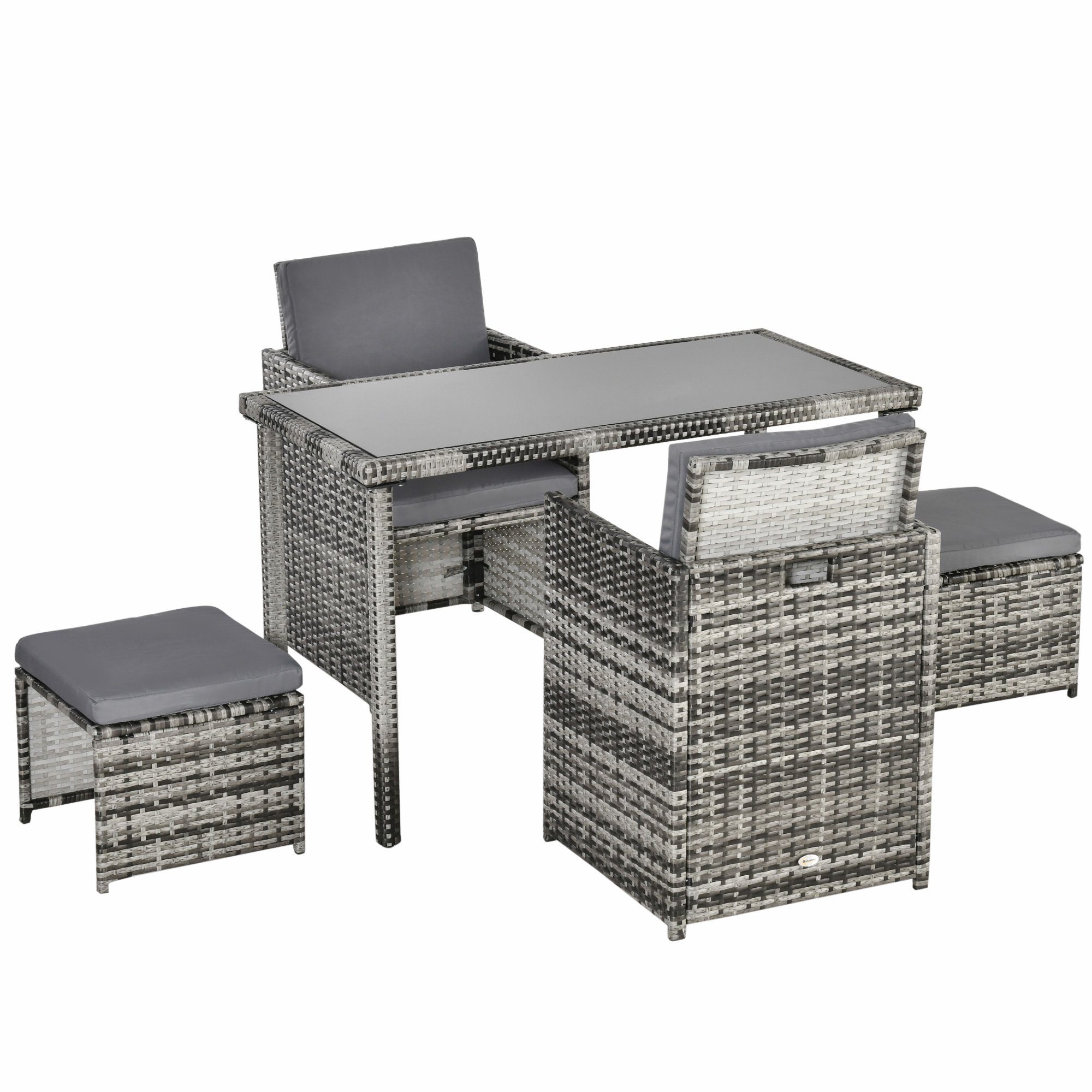 Outsunny Sitzgruppe Sitzgruppe aus Polyrattan geflecht