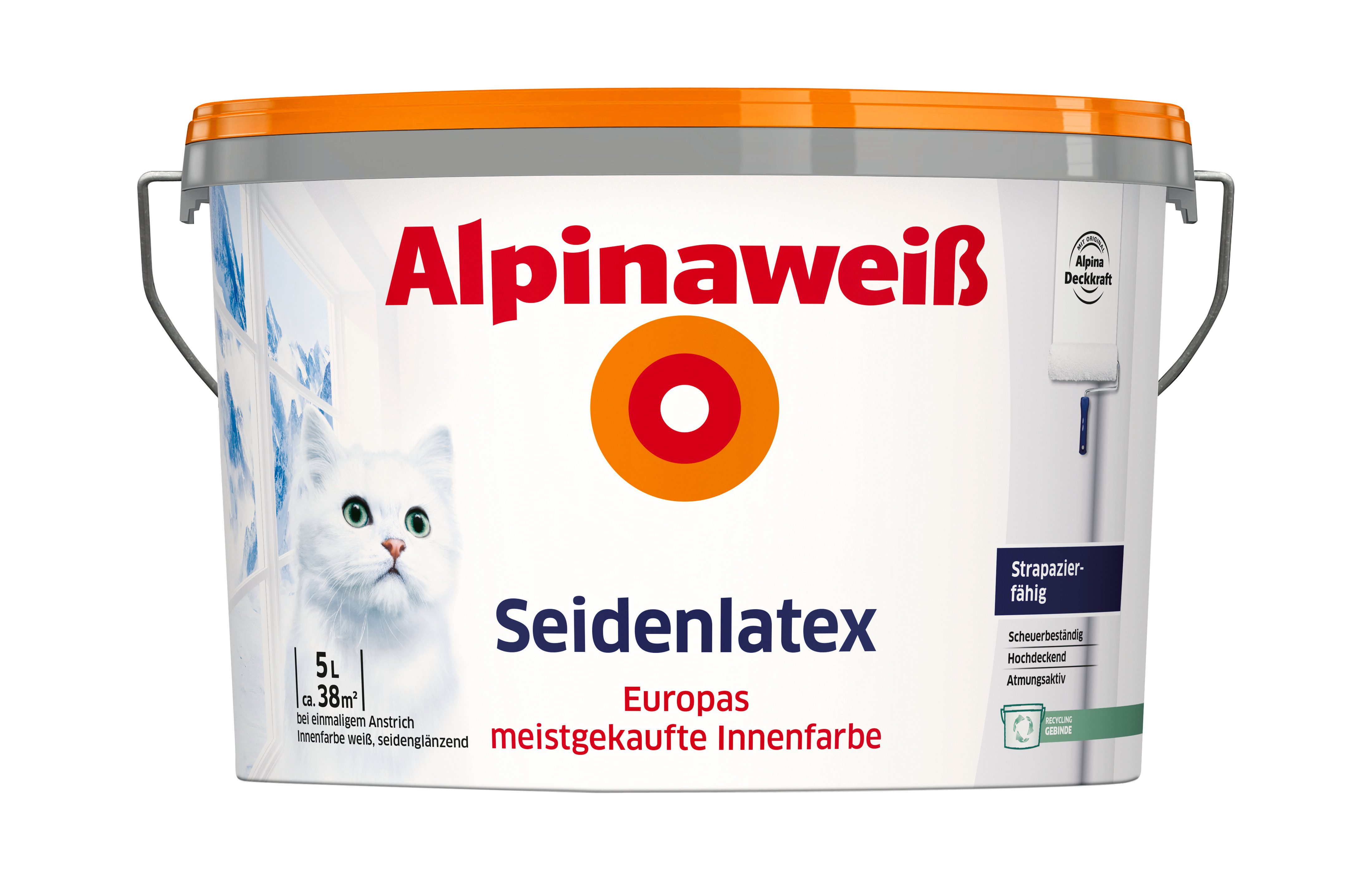 Alpina Wandfarbe Alpinaweiß Seidenlatex seidenglänzend