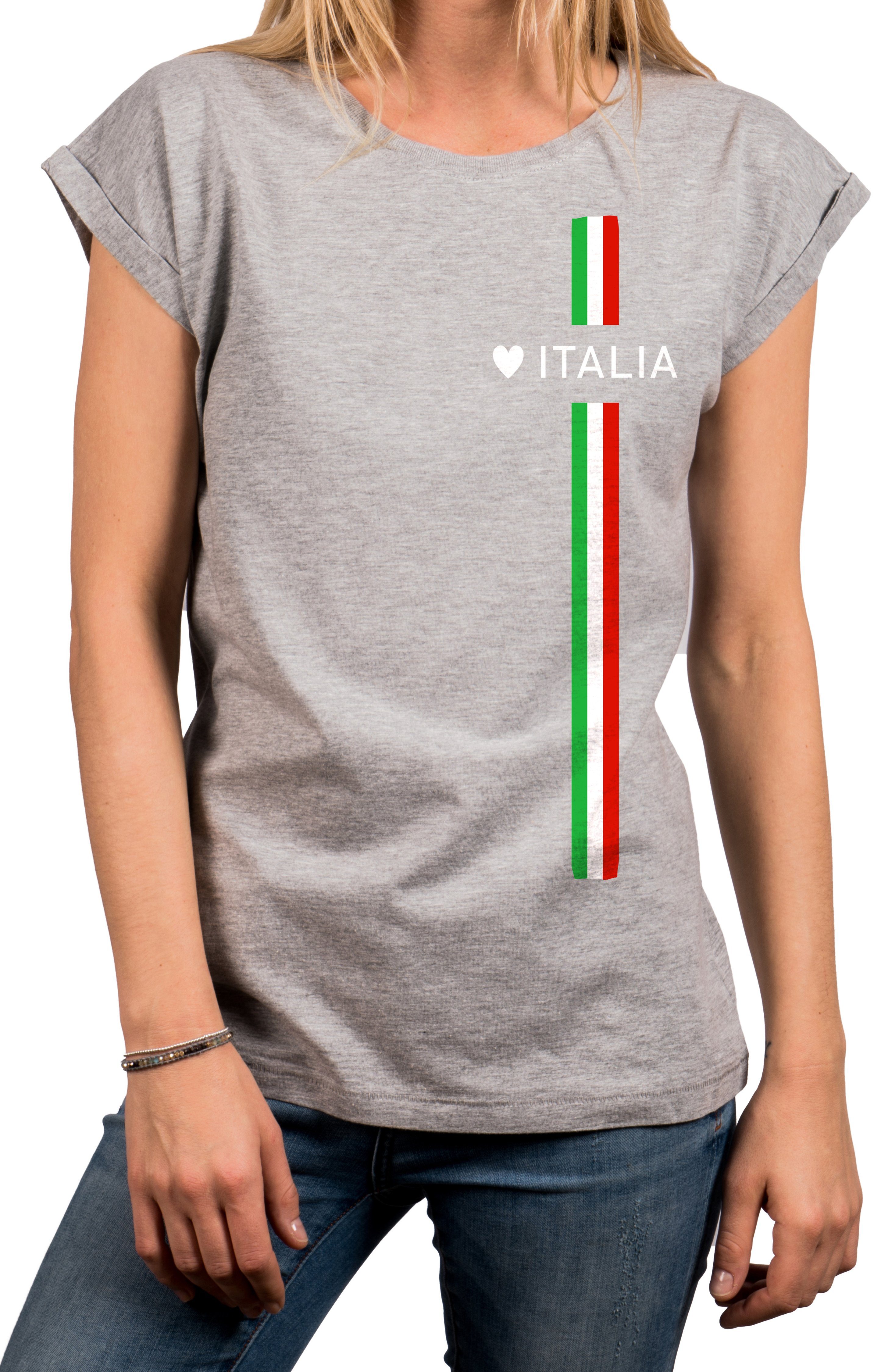MAKAYA Print-Shirt Damen Italienische Mode Italia