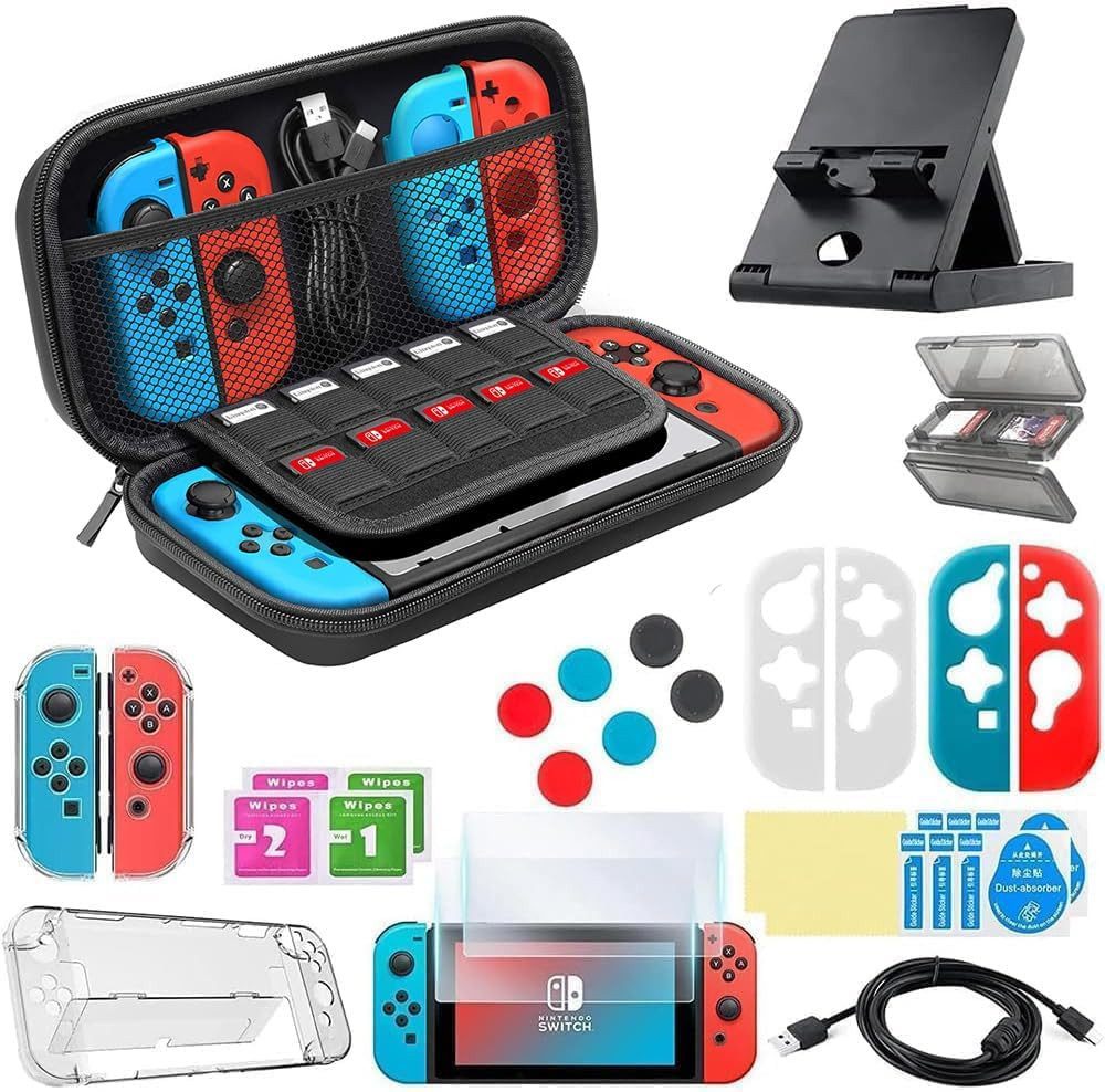 ibettertec Nintendo-Controller, Switch-Controller Nintendo-Controller (25-in-1Tragetasche für