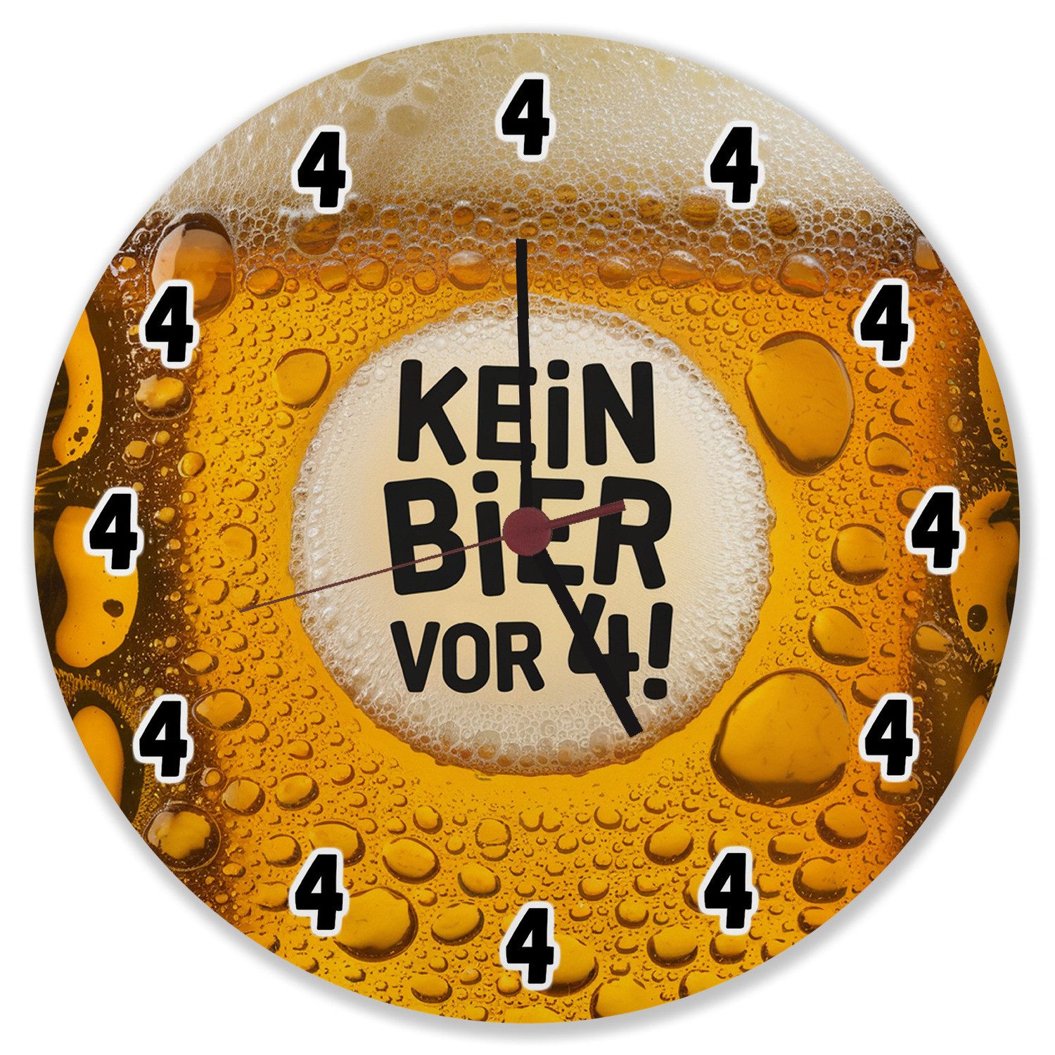 speecheese Wanduhr Kein Bier vor 4!