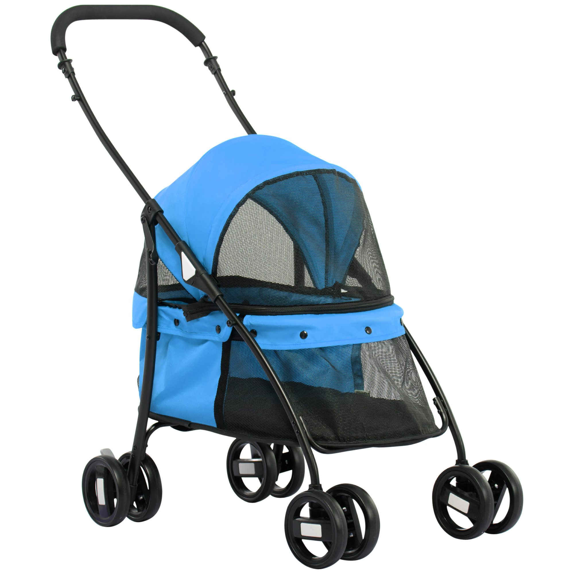 PawHut Hundebuggy mit verstellbarem Verdeck, Tasche