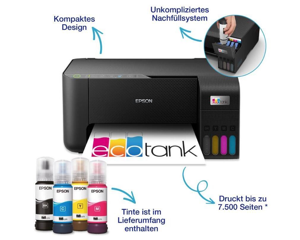 Epson EcoTank ET-2860 Multifunktionsdrucker, (WLAN, LAN,