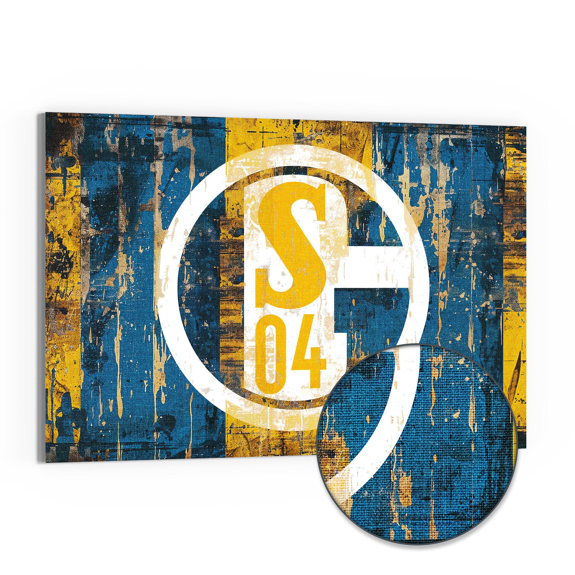 DEQORI Leinwandbild 'Wappen Schalke 04', 'Wappen