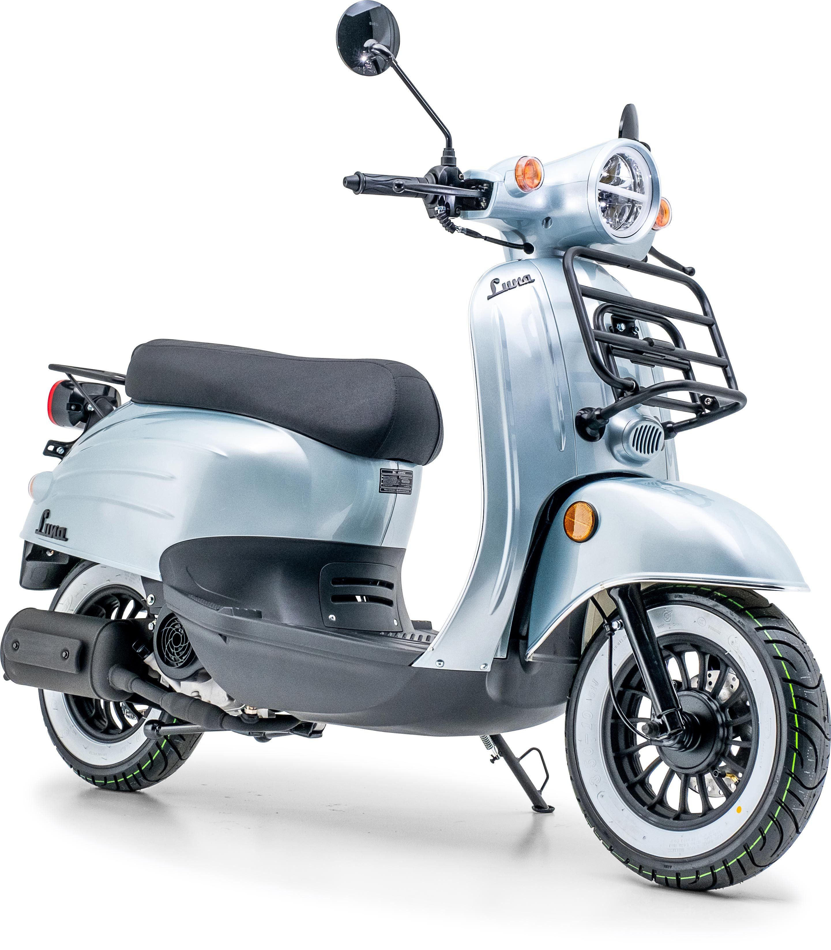Burnout Motorroller Luna Silber 50ccm Euro
