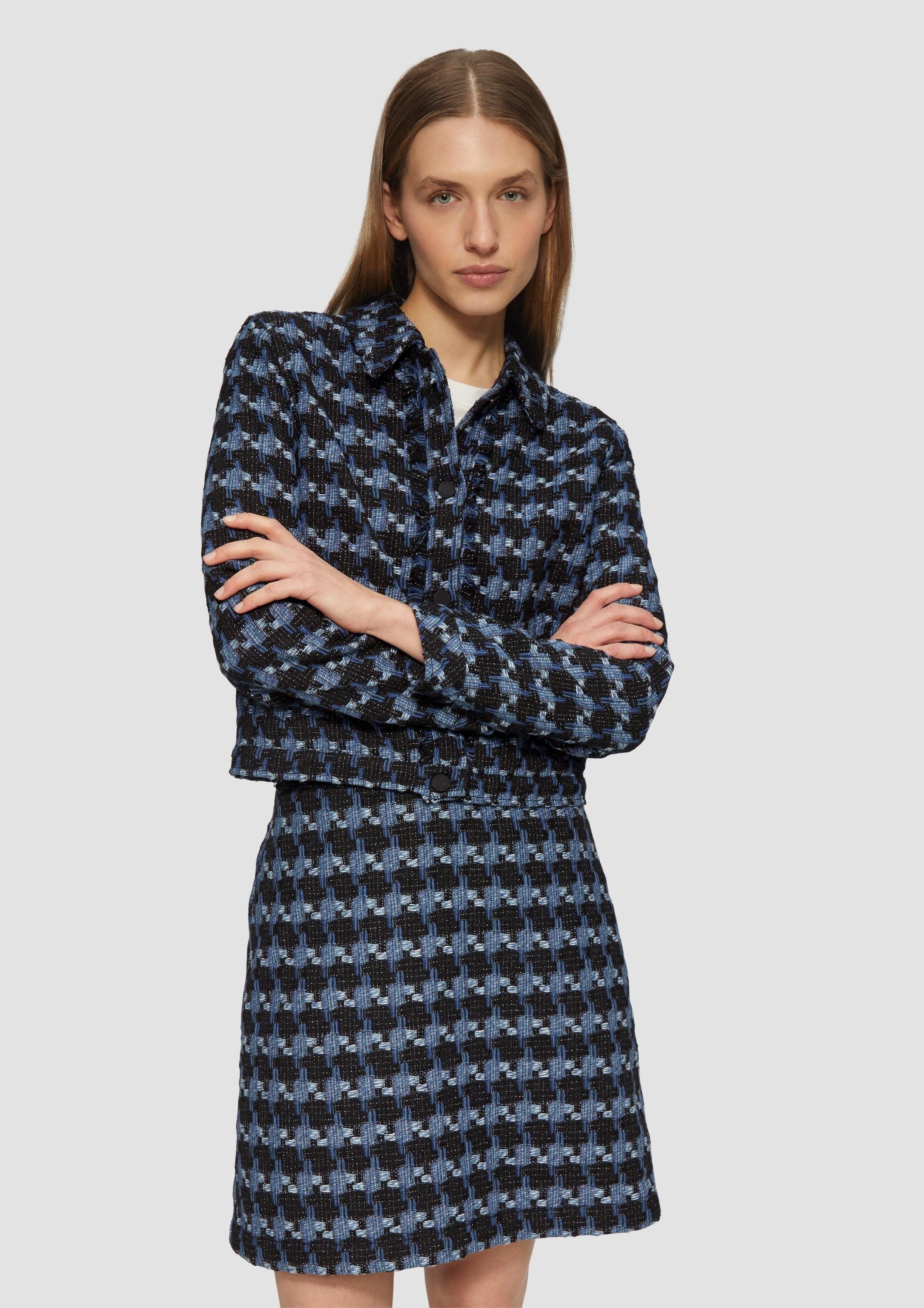 s.Oliver Funktionsjacke Indoor-Jacke Gemusterte Bouclé-Jacke (1-St)