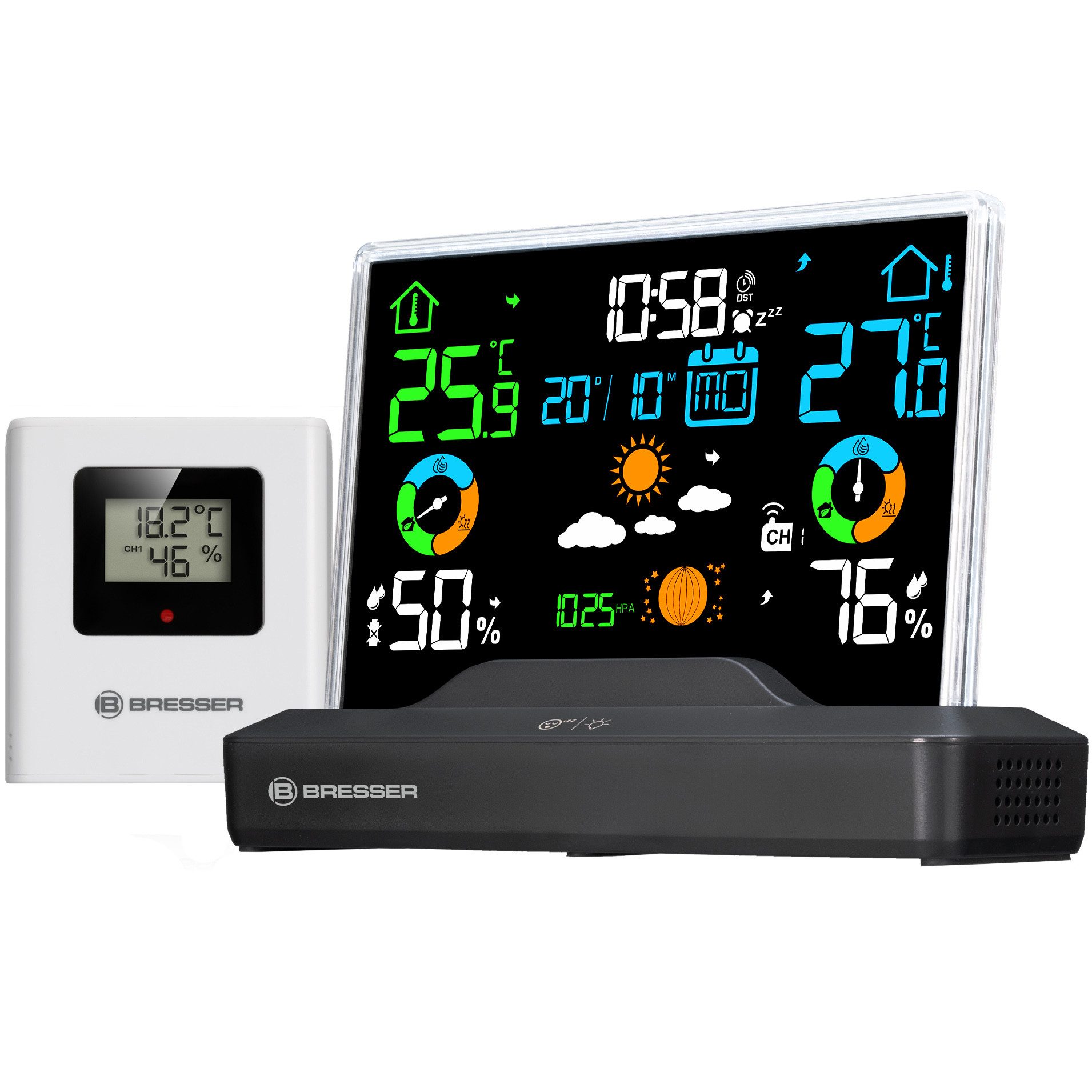 BRESSER BRESSER Funk-Farbwetterstation mit rahmenlosem Display