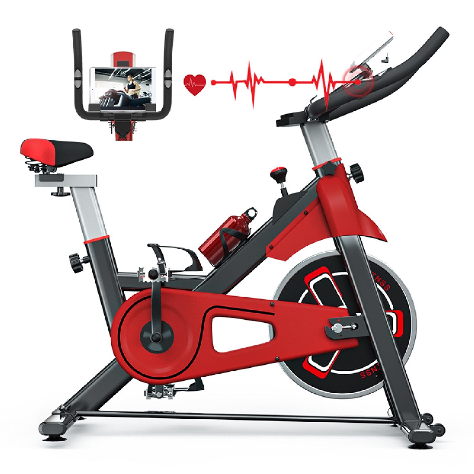 BIGZZIA Heimtrainer Indoor-Cycling-Fahrrad mit schlankem Schwungrad