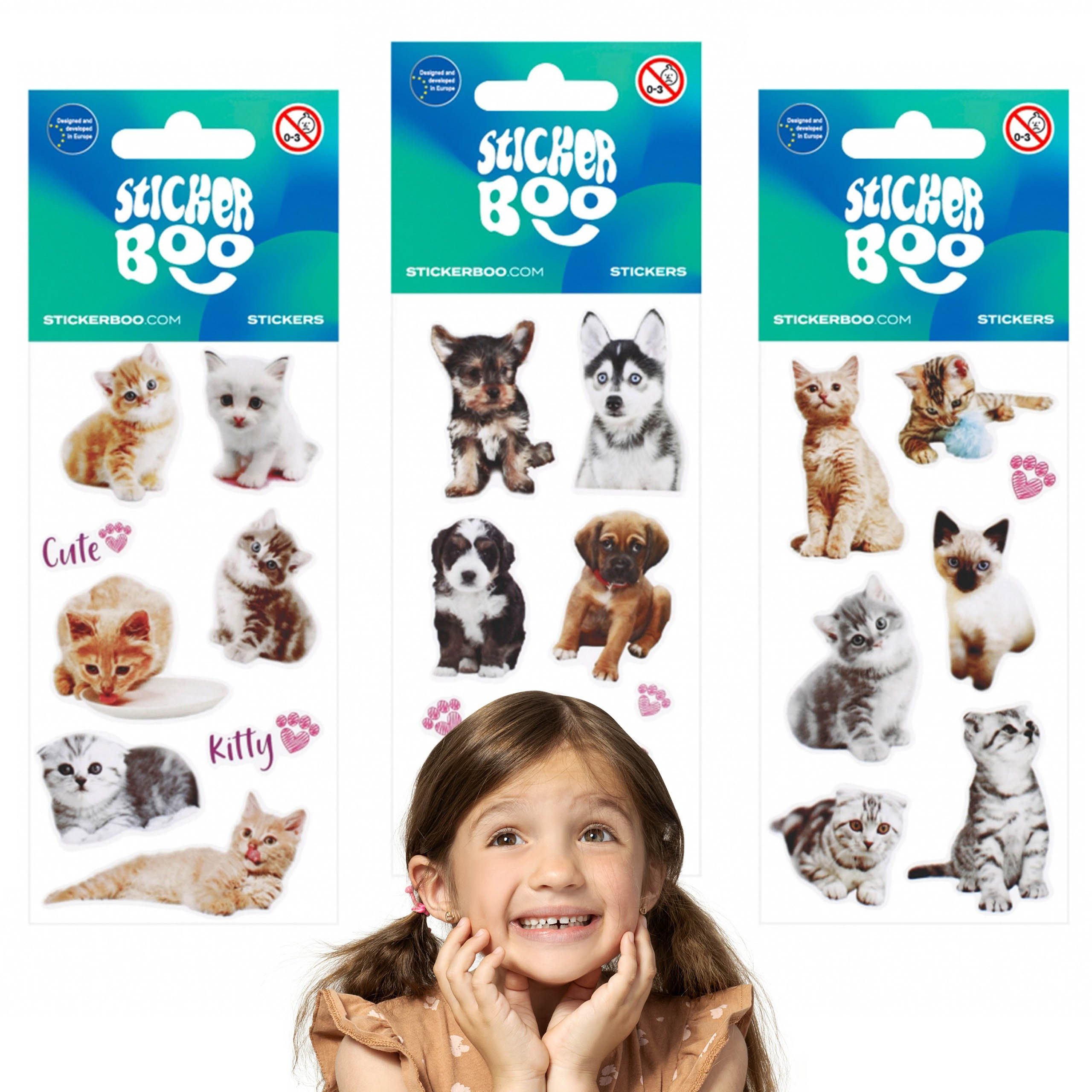 Sarcia.eu Stickerbuch Sticker-Set Katzen und Hunde,