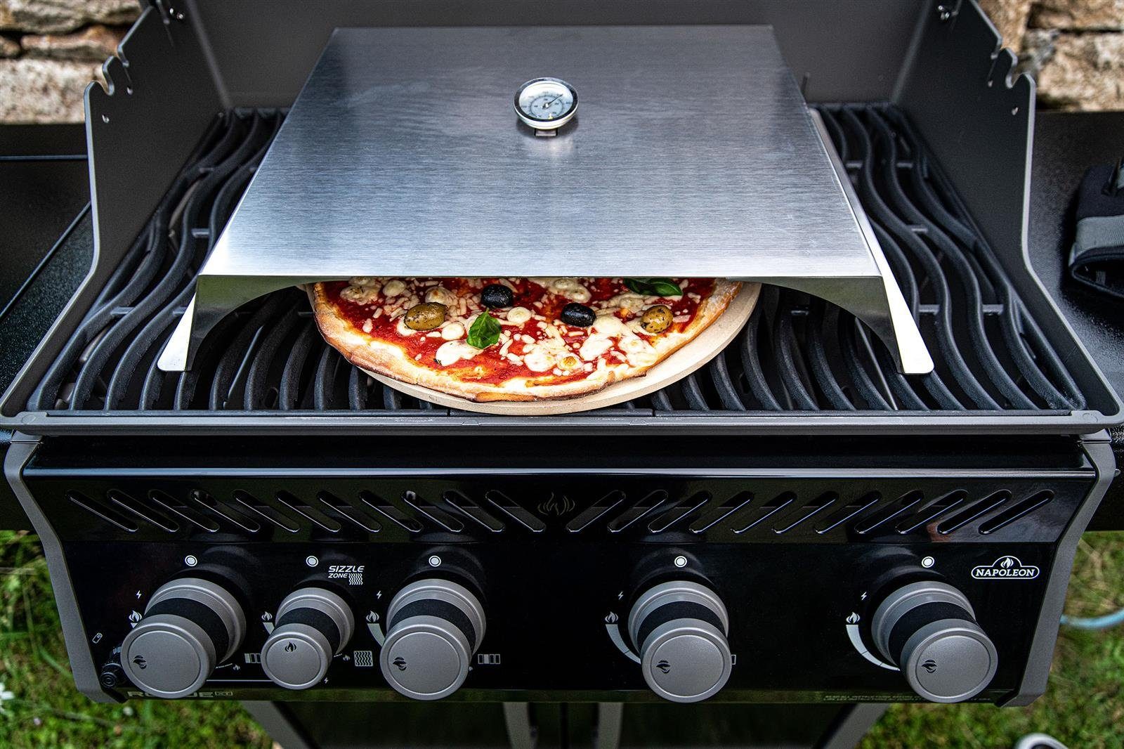 Napoleon Pizzaofen-Grillaufsatz Pizzaaufsatz/Ofen aus Edelstahl für