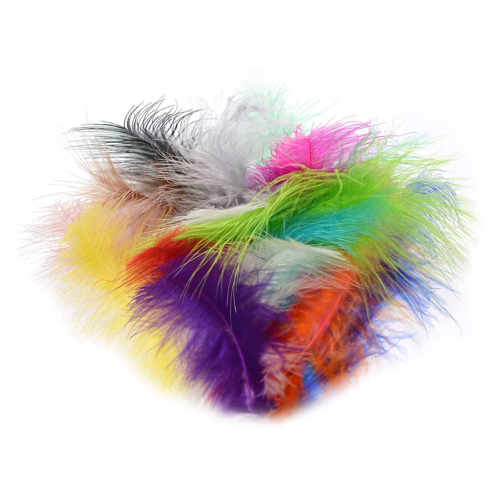 maDDma Bastelfedern 10g Flaumfedern verschiedene Farben
