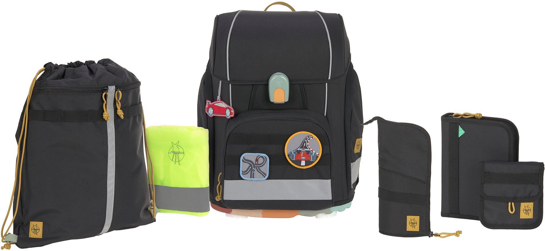 LÄSSIG Schulranzen Unique, Boxy, Black (Set,