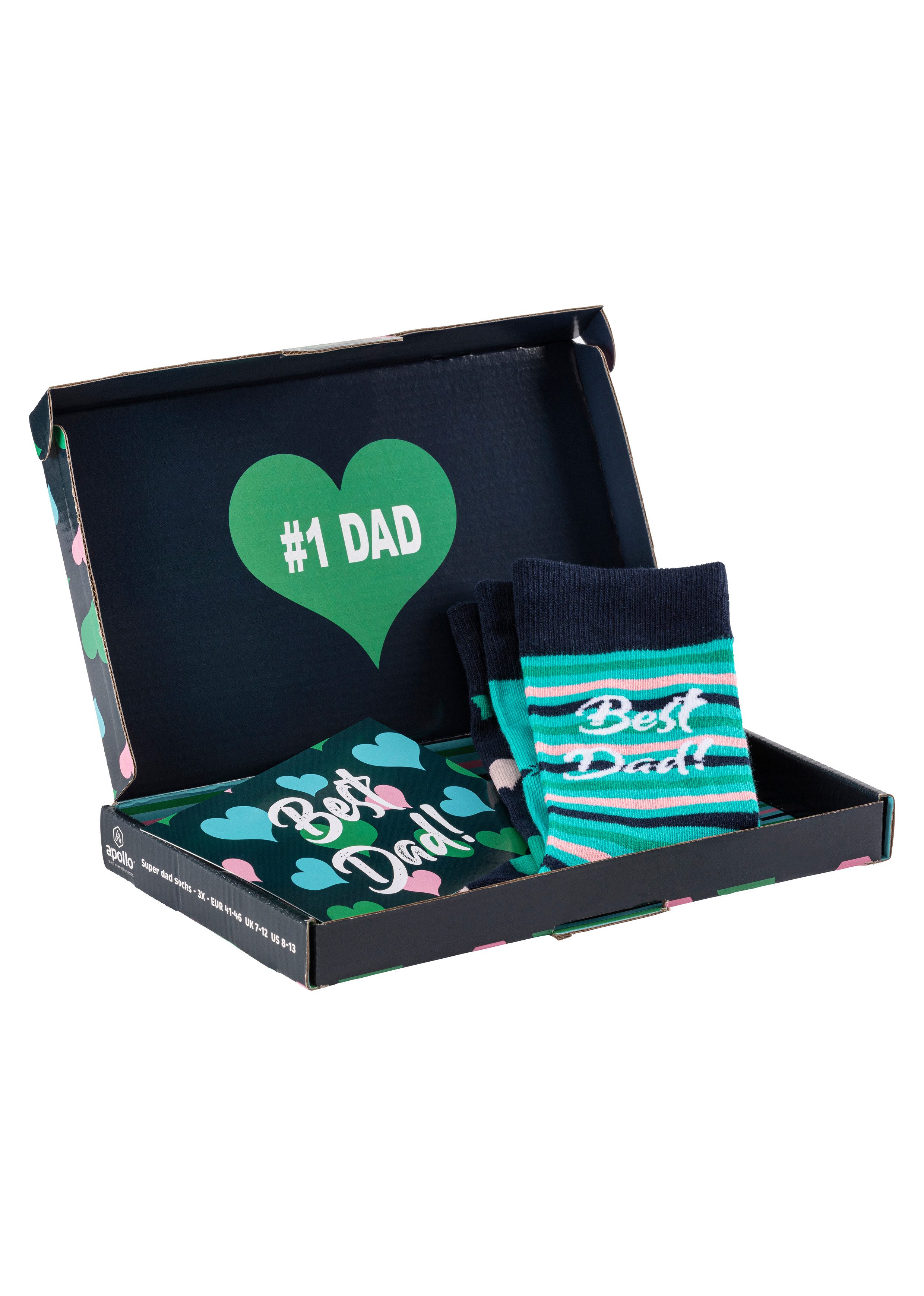 Apollo Socken Geschenkbox Super-Dad oder Best