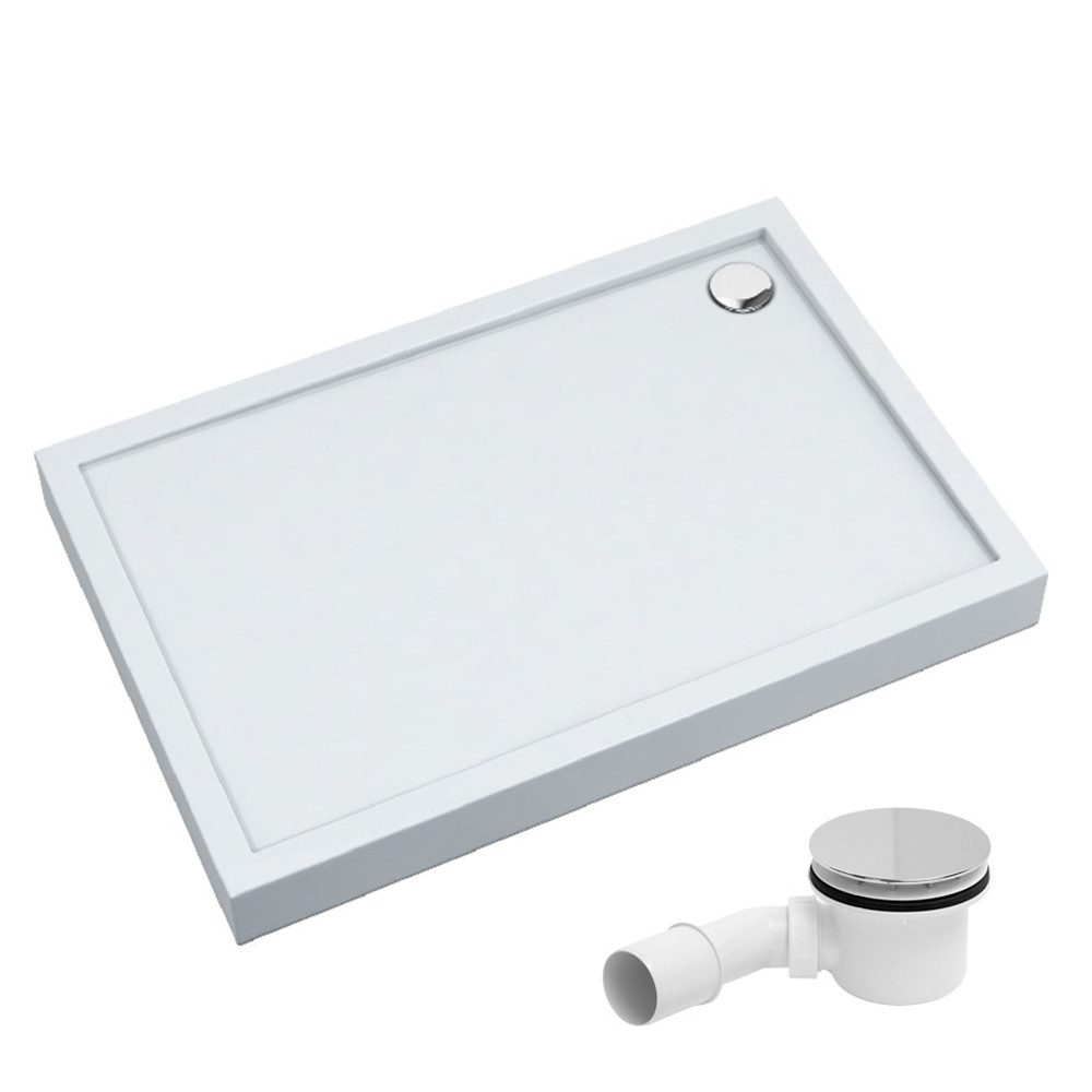Aquabad® Duschwanne Komplettset ULTIMA Smooth White,