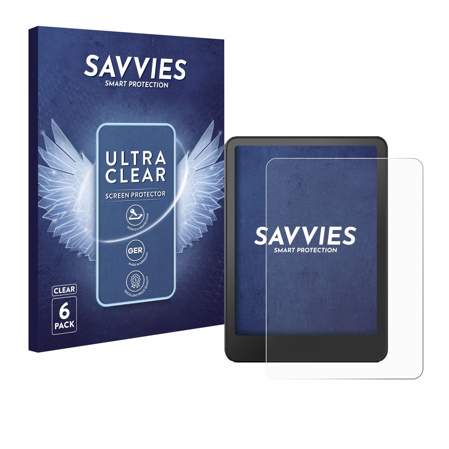 Savvies Displayschutzfolie Schutzfolie für Amazon Kindle