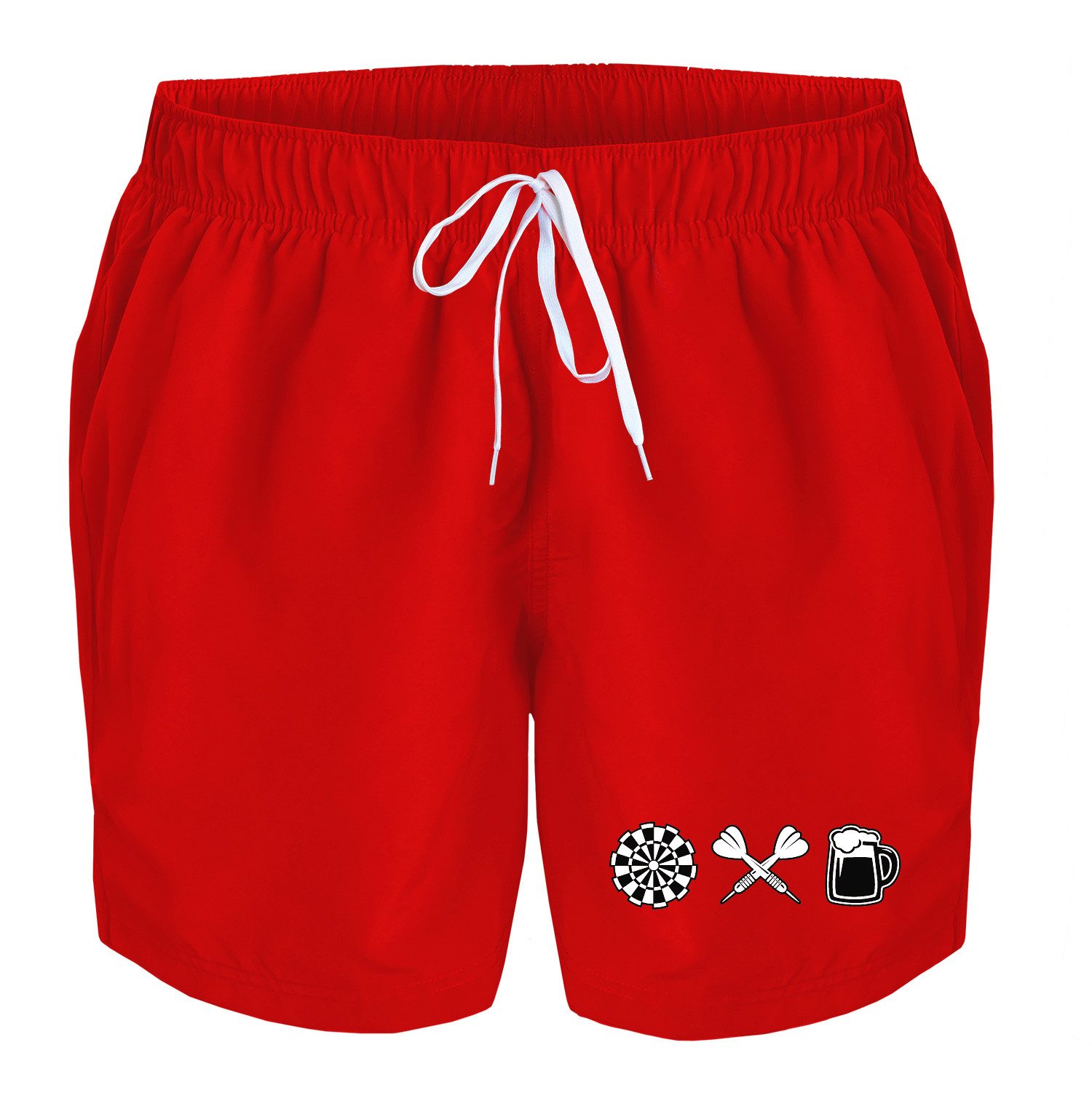 deinshirt Badehose Schwimmshorts Darts und Bier