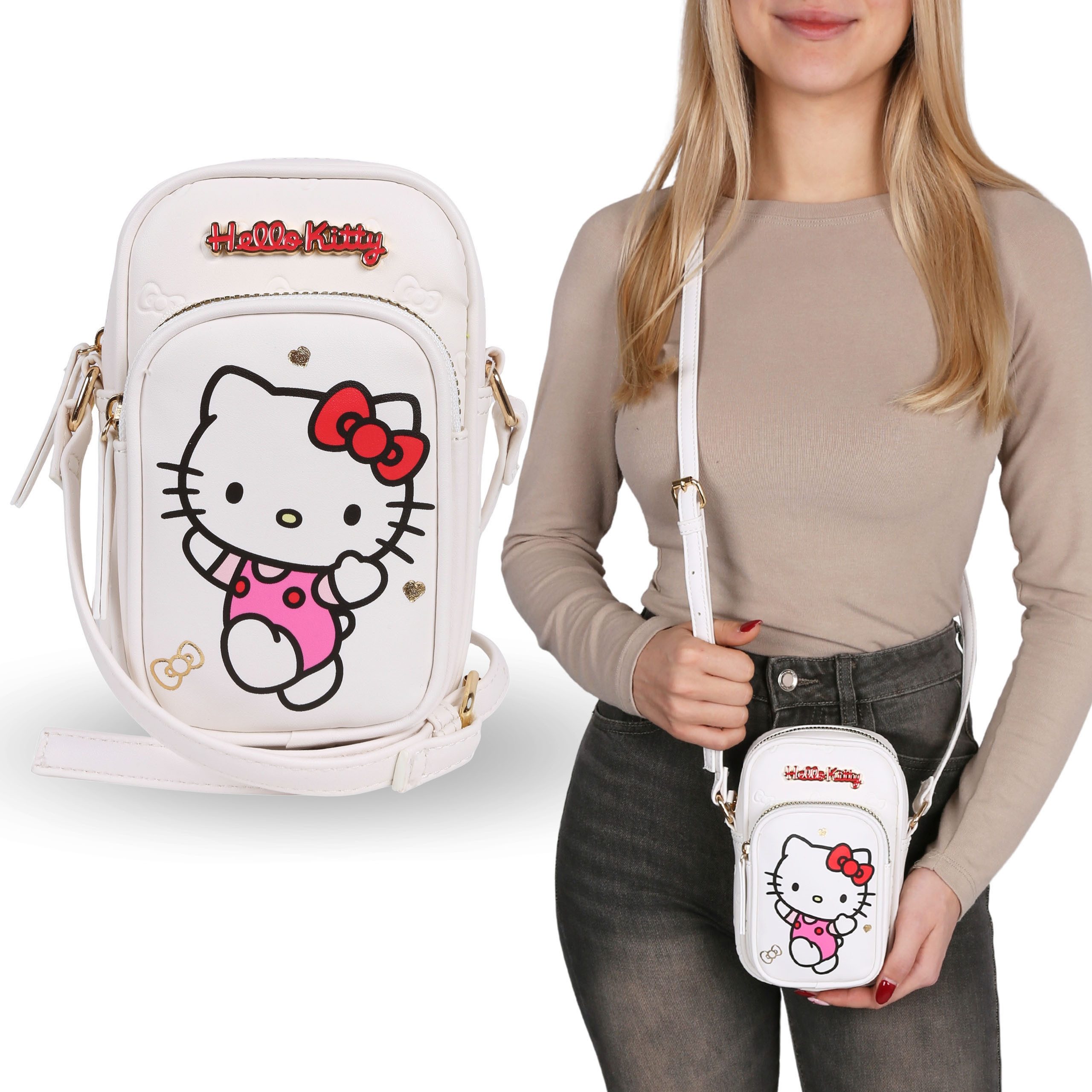 Sarcia.eu Handtasche Hello Kitty weiße Mini-Handtasche,verstellbarer