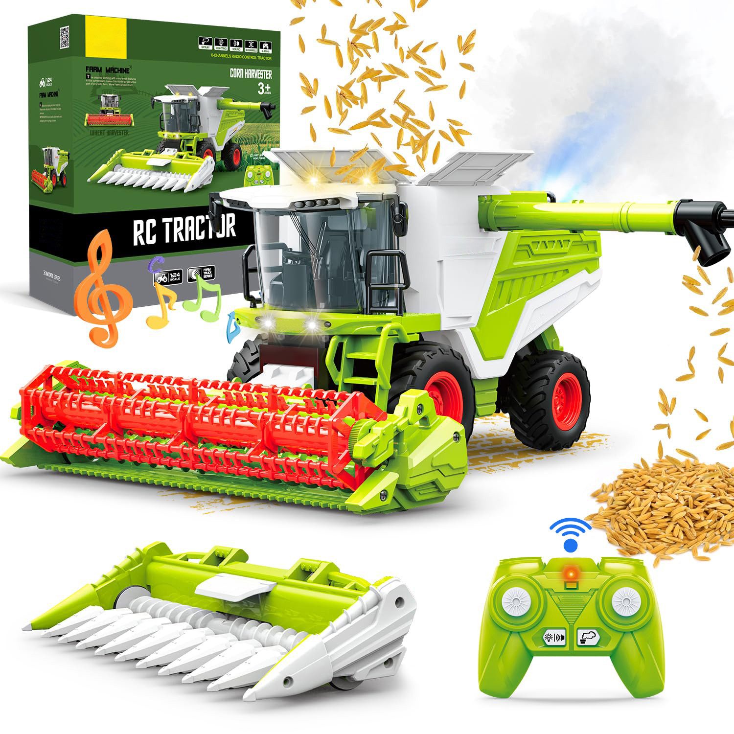 ZEUOPQ RC-Traktor Ferngesteuertes Mähdrescher Harvester-Spielzeug, RC