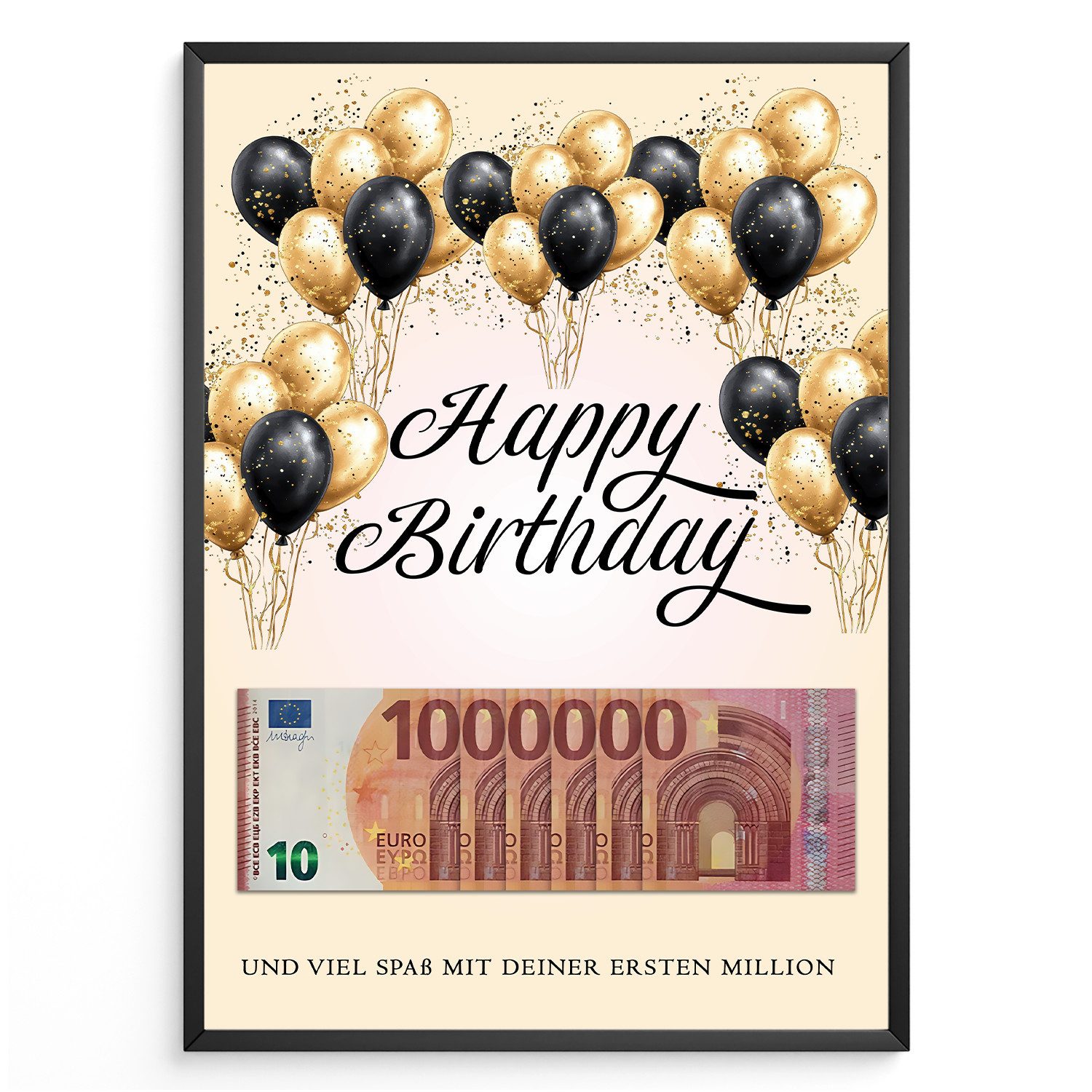 Tigerlino Poster Geburtstag Geldgeschenk erste Million
