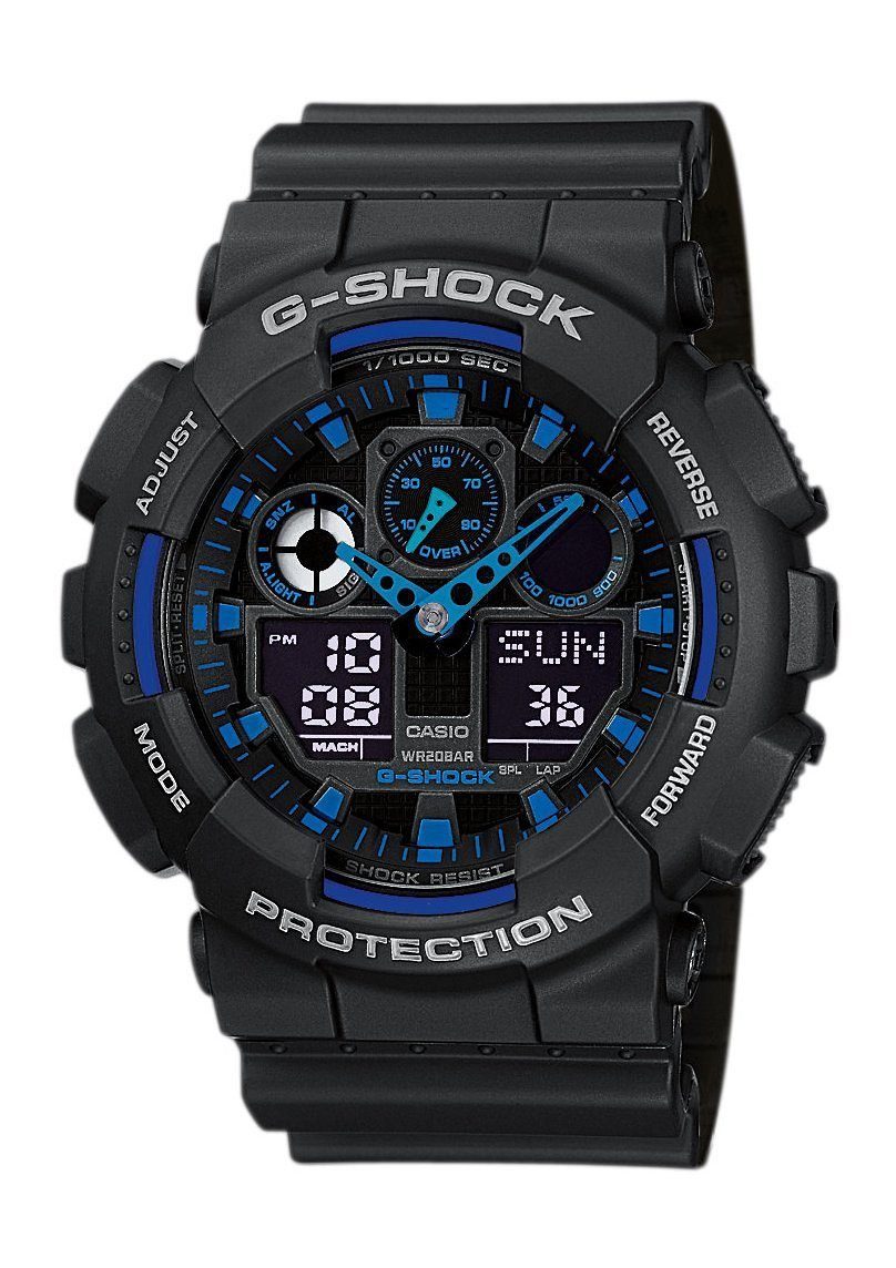CASIO G-SHOCK Chronograph GA-100-1A2ER, Quarzuhr,Armbanduhr,Herrenuhr,digital, bis