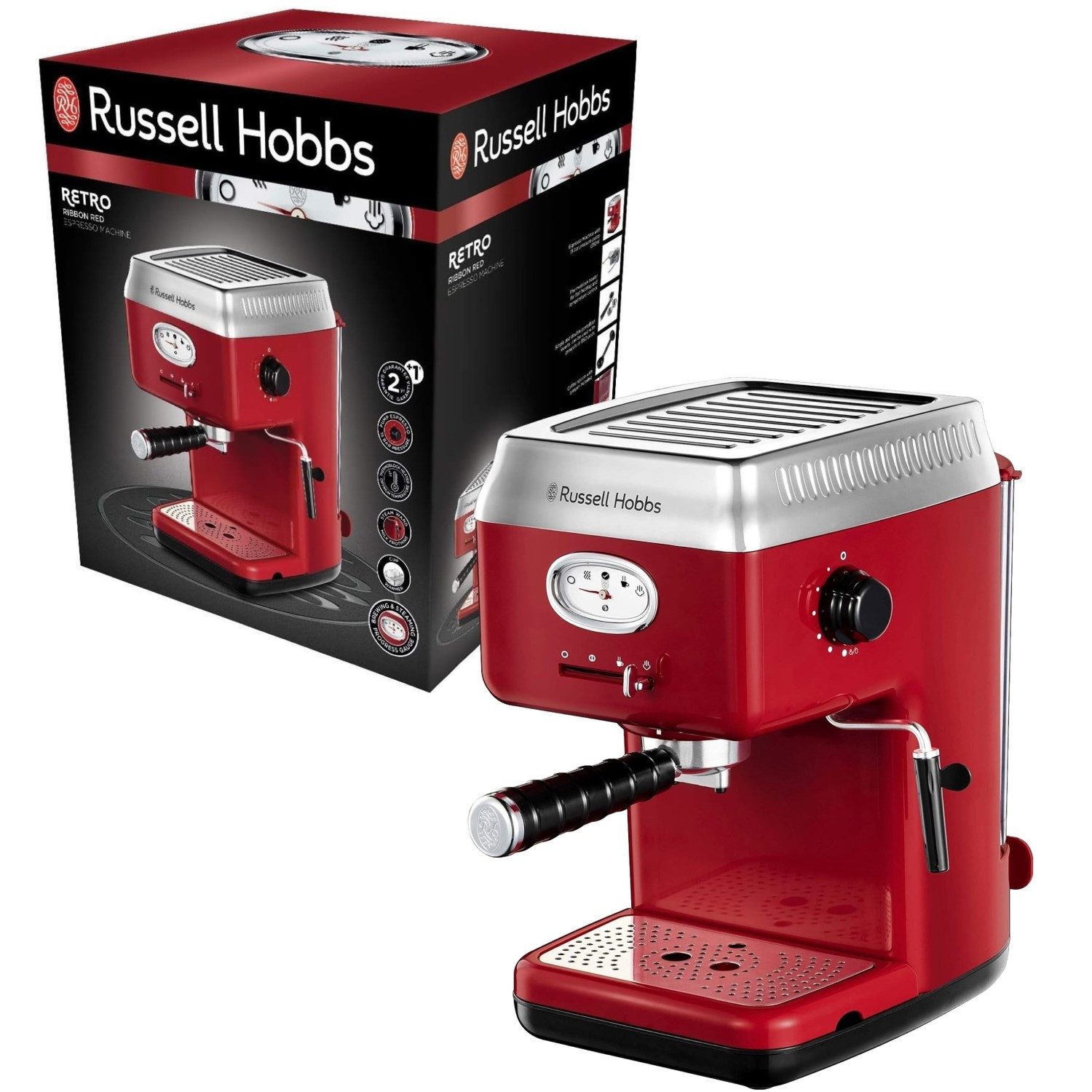 RUSSELL HOBBS Espressomaschine, Espressomaschine Dampfdüse Milchdüse